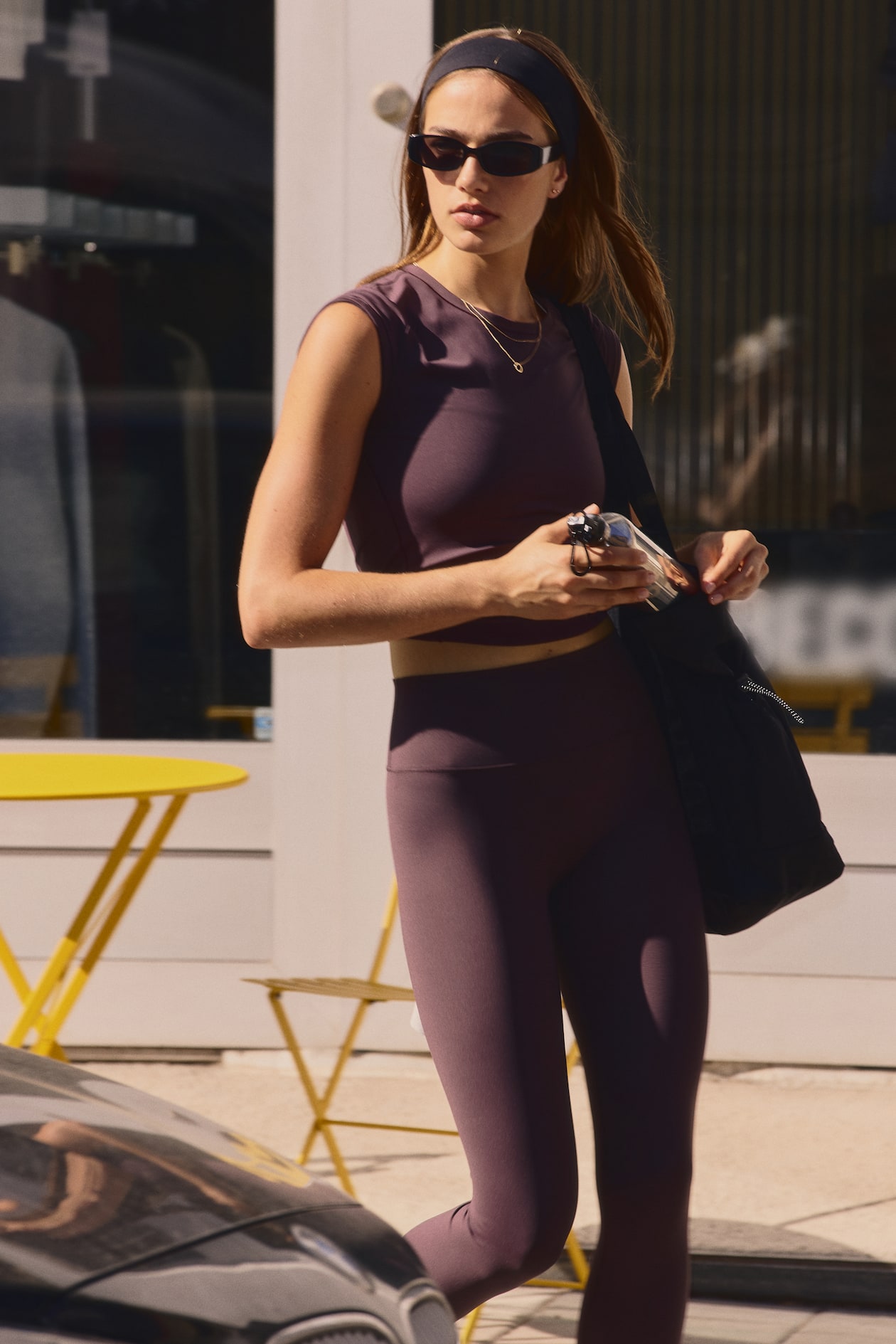 Nylon sports leggings with DryMove™ - Dark brown - Ladies | H&M GB