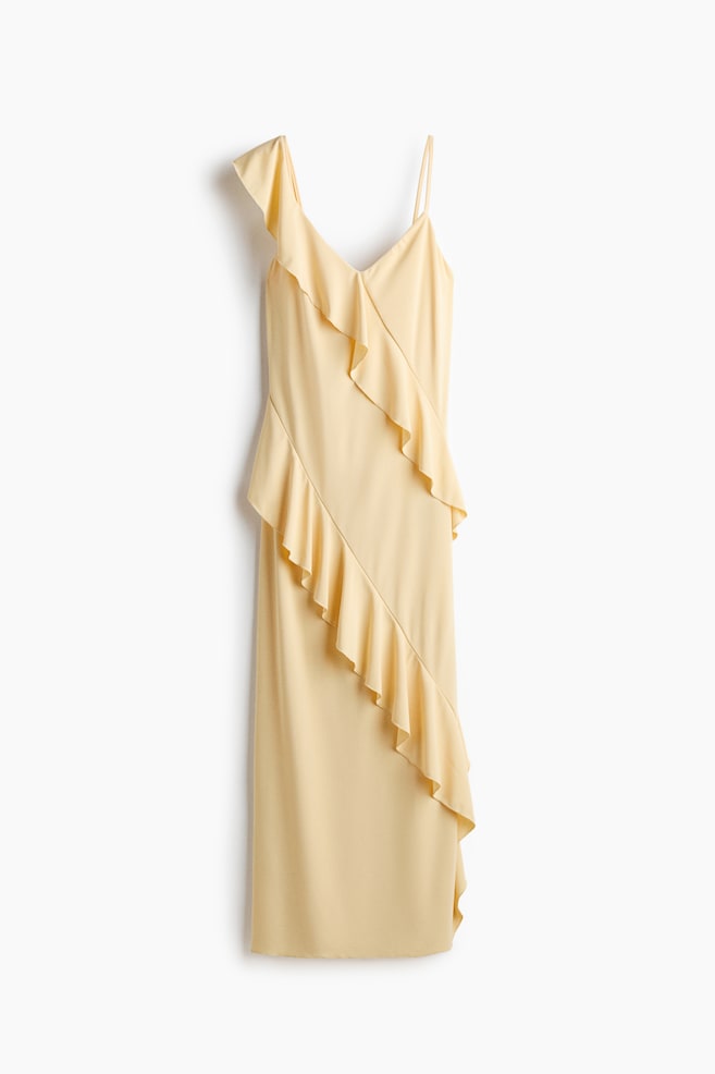 Robe à volant en jersey - Jaune clair/Bleu clair - 1