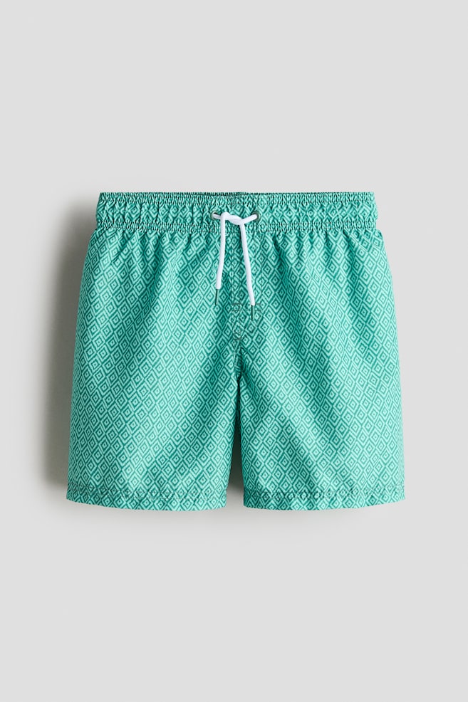 Patterned swim shorts - Bright green/Patterned - 1