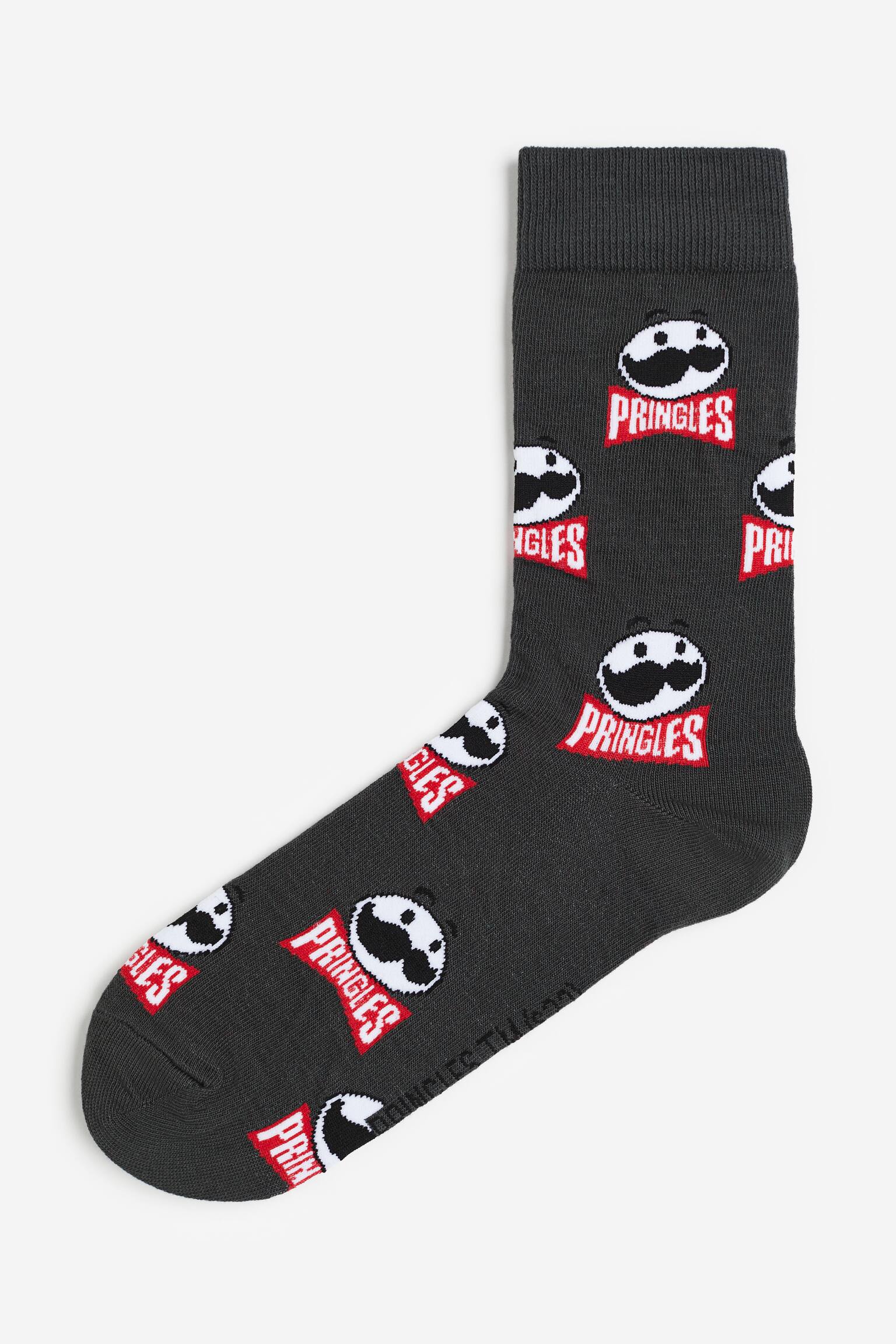 Tất có hoạ tiết - Màu xám đậm/Pringles - 1