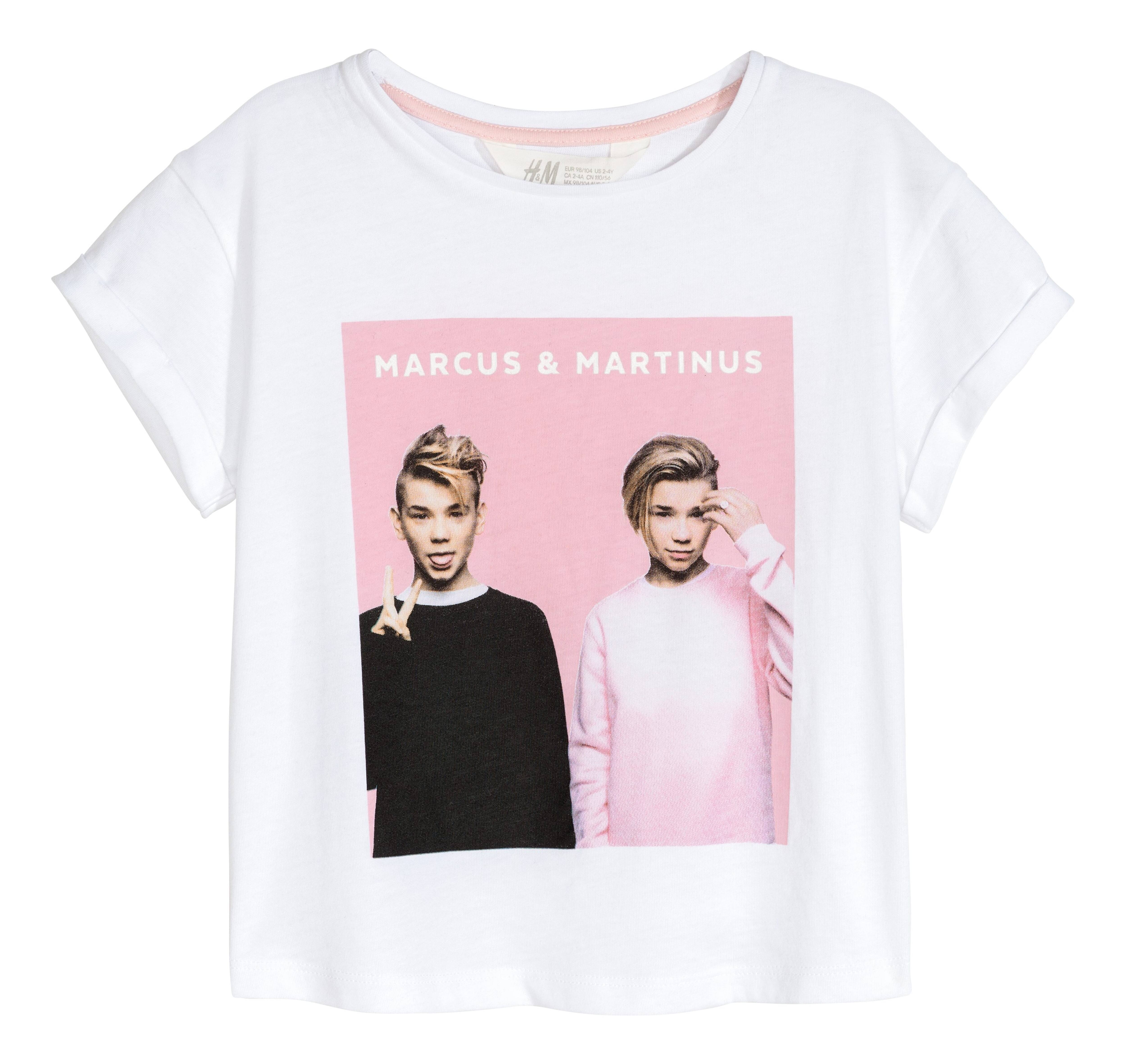 Printed T shirt White Marcus Martinus Kids H M GB