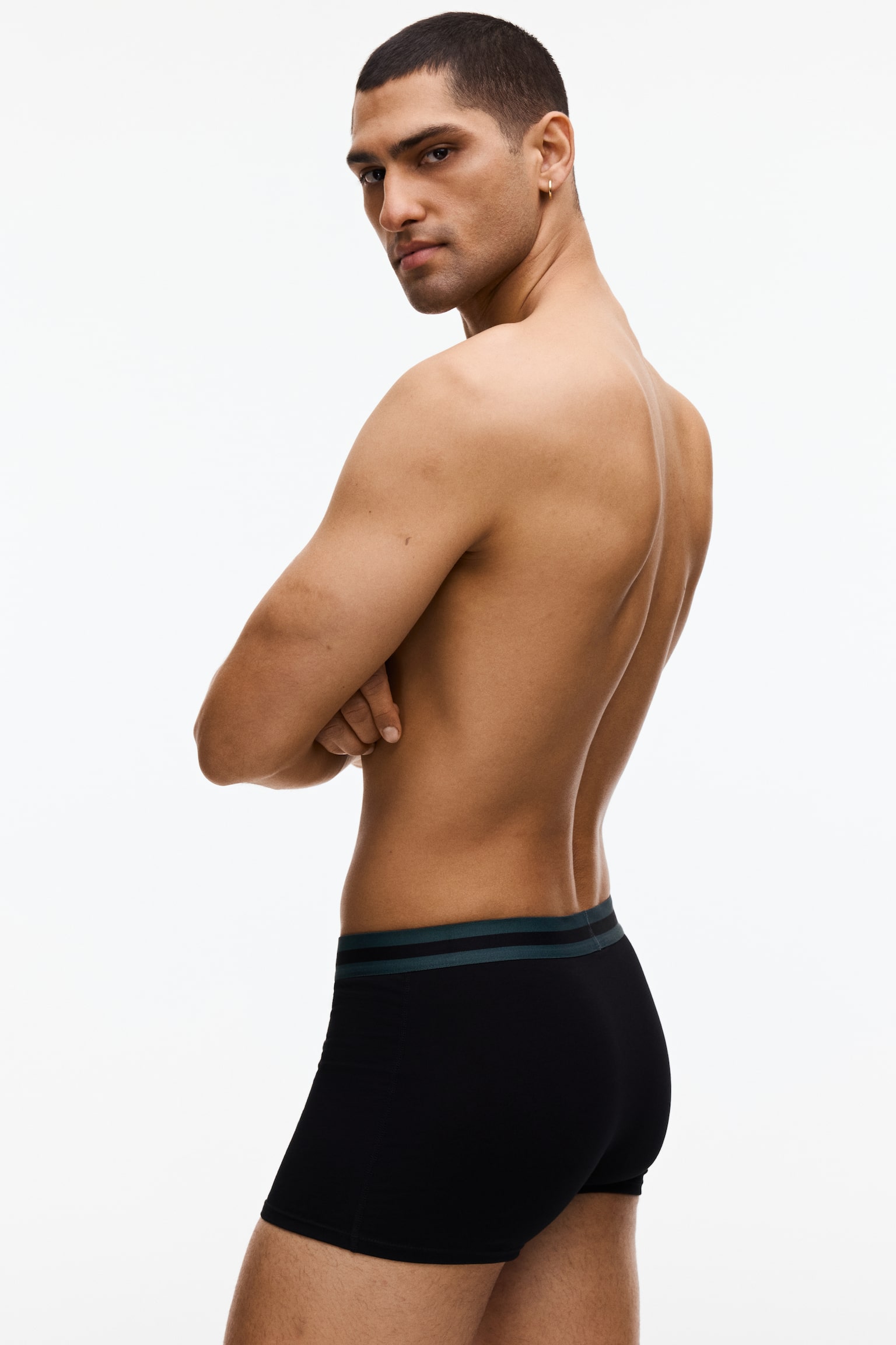 10-pack cotton short trunks - Black/Brown - 3