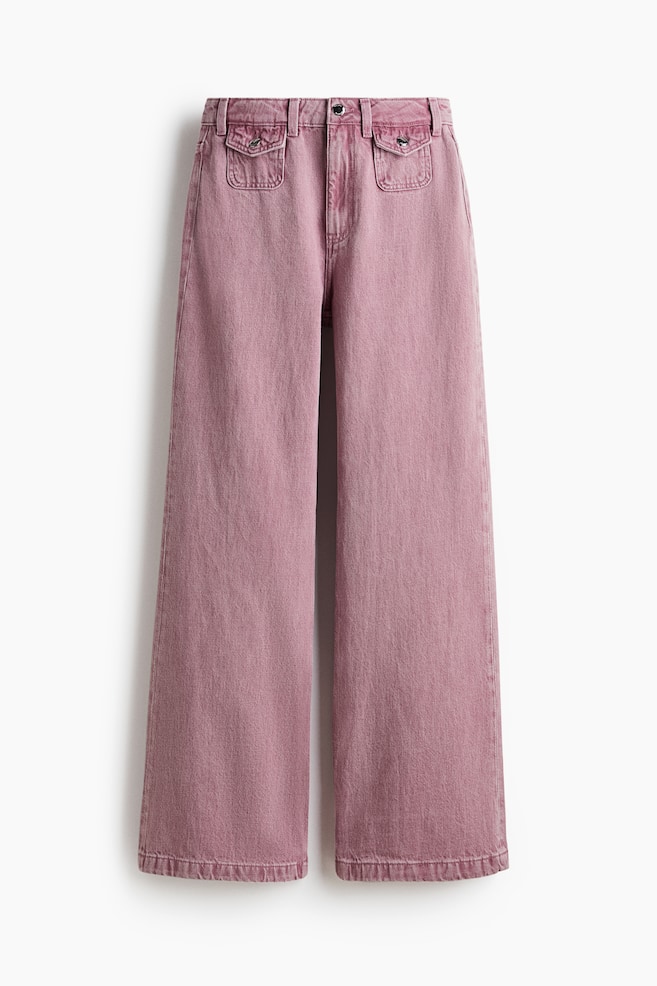Wide High Jeans - Dark pink/Dark denim blue/Denim blue - 1