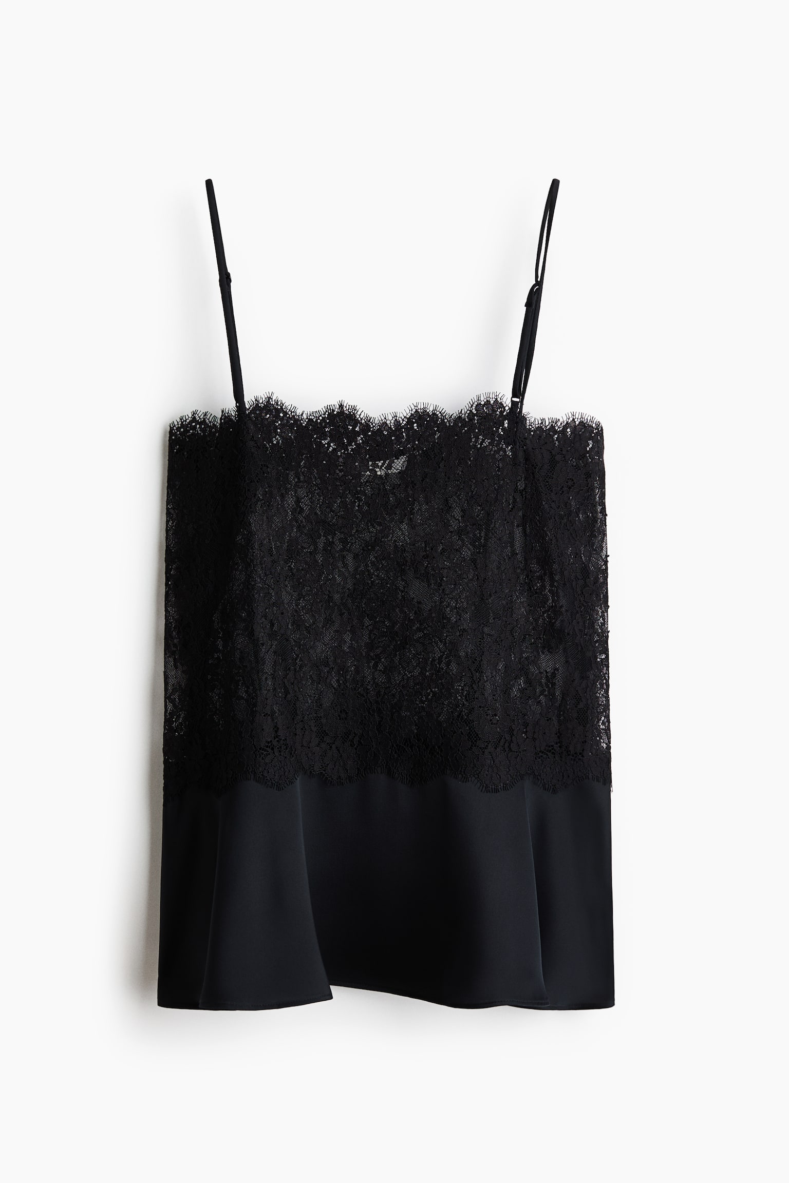 Lace strappy top - Black/White - 2