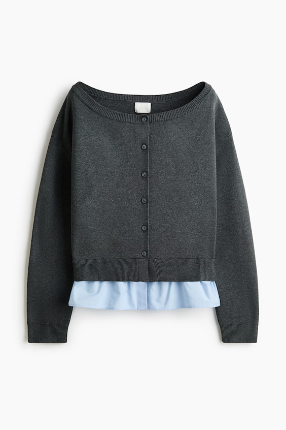 Женские кардиганы H&M Layered Off-the-Shoulder Cardigan