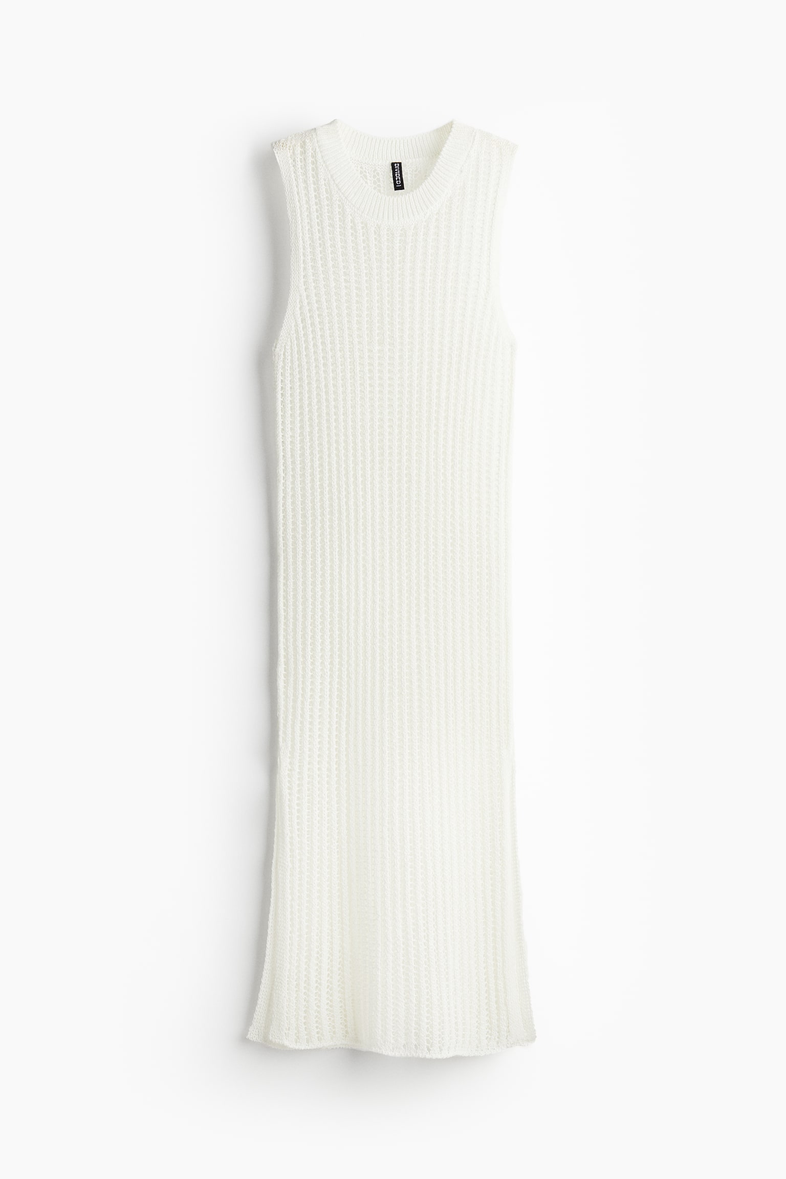 Ladder Stitch Look Knit Dress - Cream/Light greige - 2