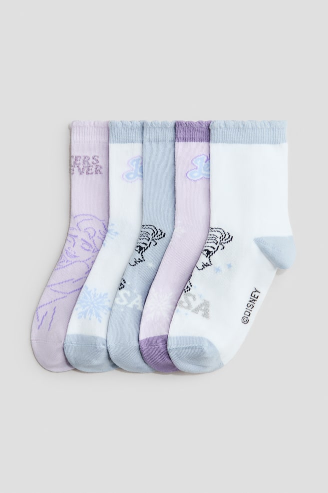 5-pack motif-detail socks - Light blue/Frozen/Light pink/Lilo & Stitch/Blue/Disney/Light pink/Hello Kitty/Light pink/Miffy/Light blue/Minnie Mouse/Light pink/Lilo & Stitch/Light purple/Lilo & Stitch/White/Hello Kitty/Red/Minnie Mouse/Light pink/Bluey - 1