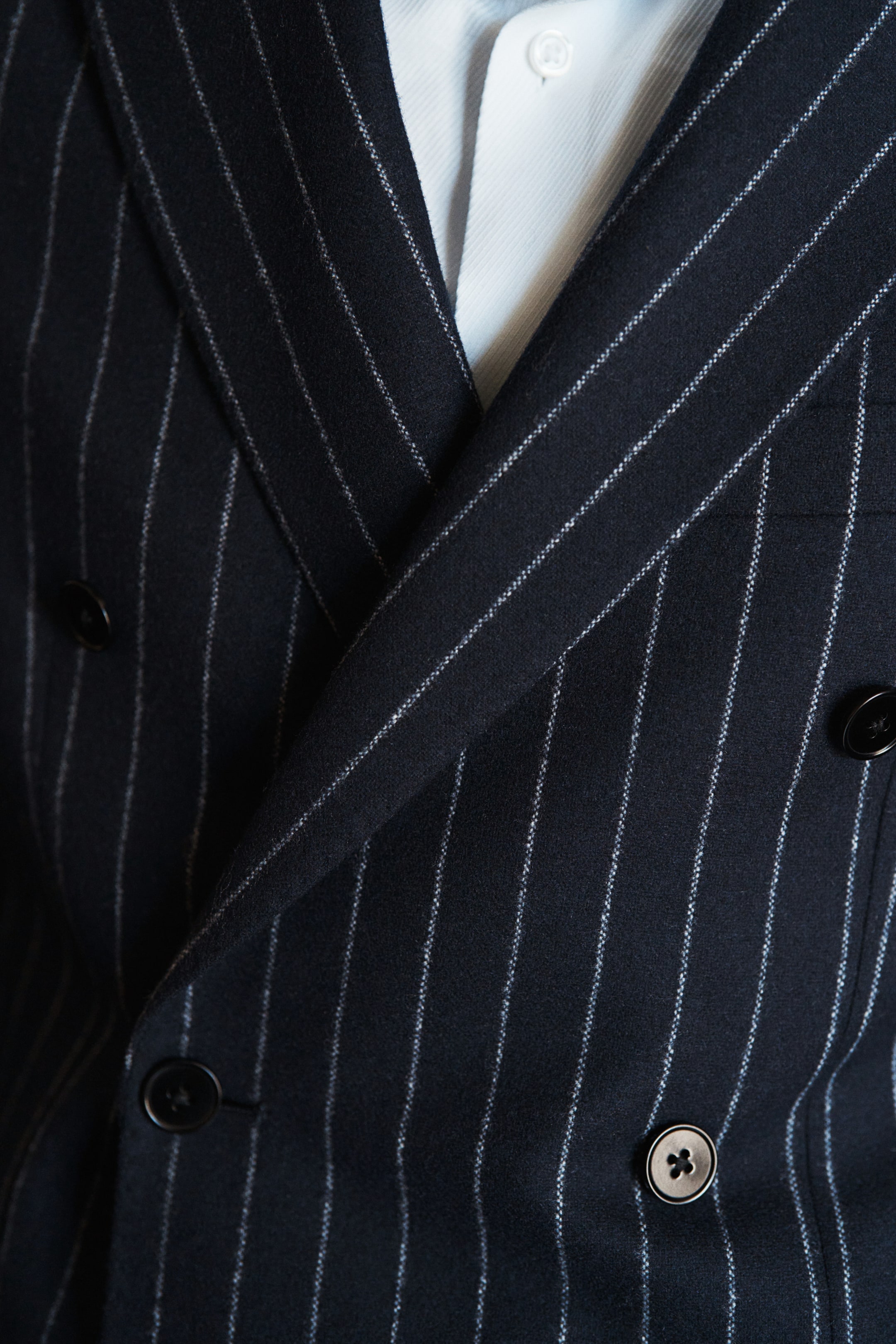 Regular Fit Wool-blend jacket - Navy blue/Pinstriped - Men | H&M GB 2