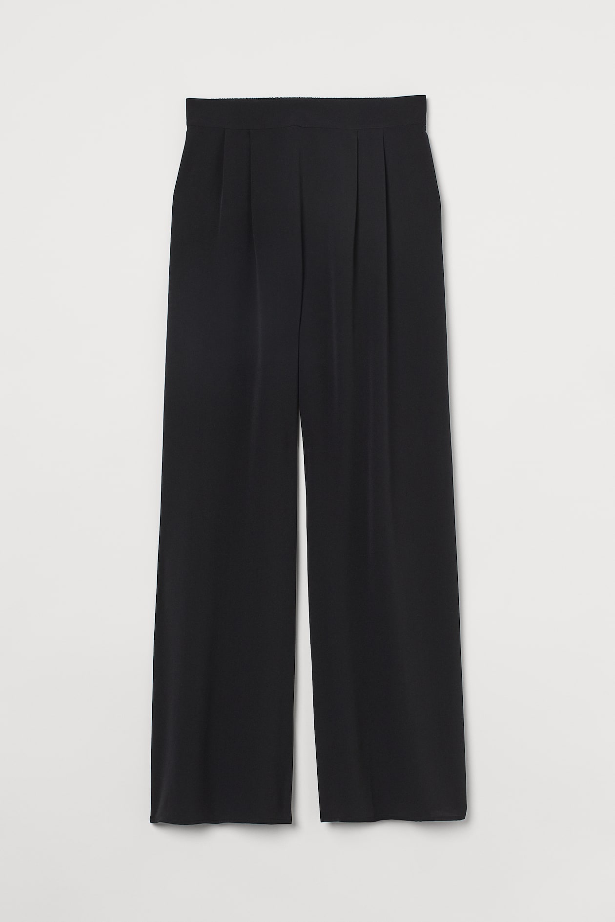 Wide pull-on trousers - High waist - Long - Black - Ladies | H&M GB