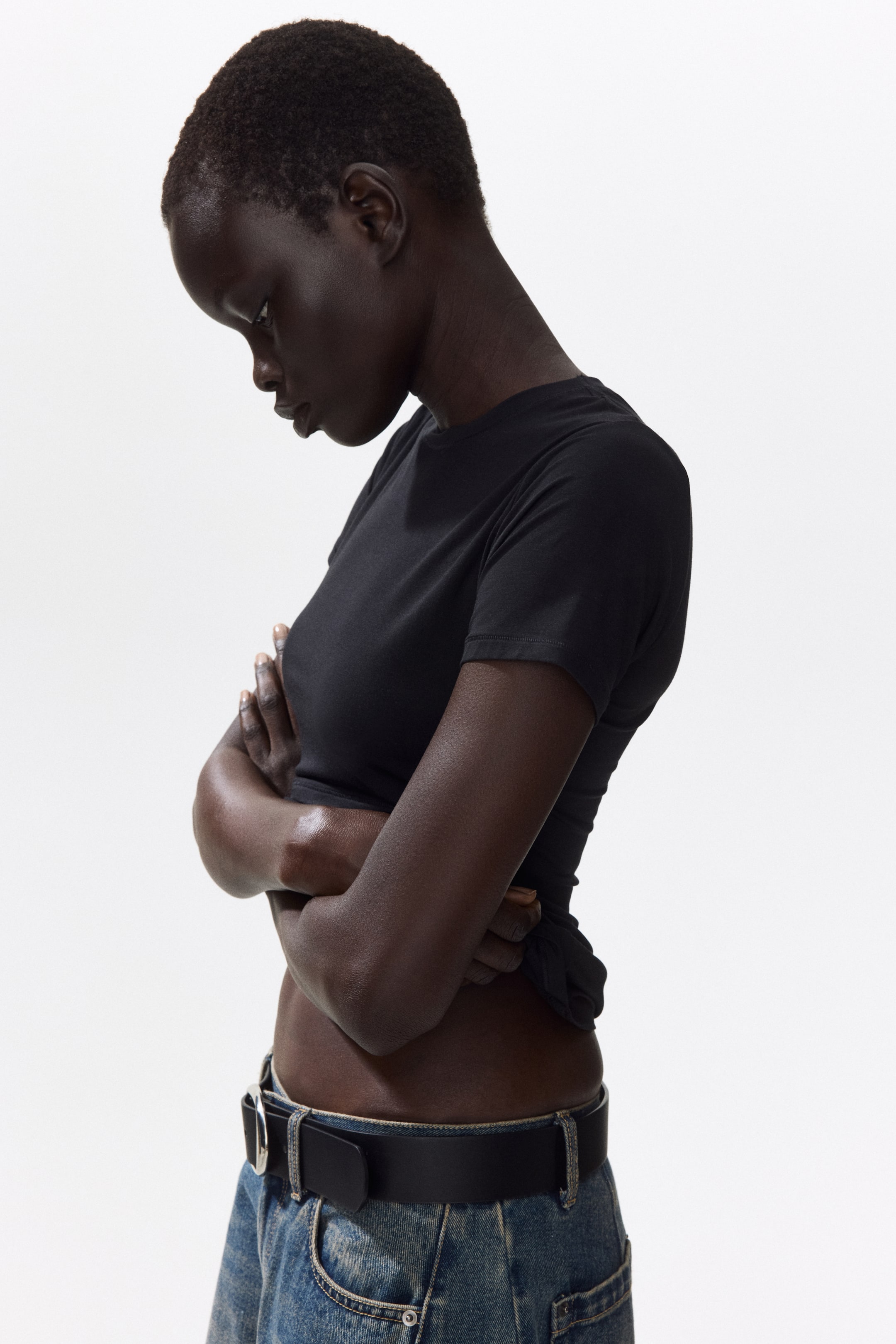 Женские футболки H&M Fitted Stretch T-Shirt — фото 4