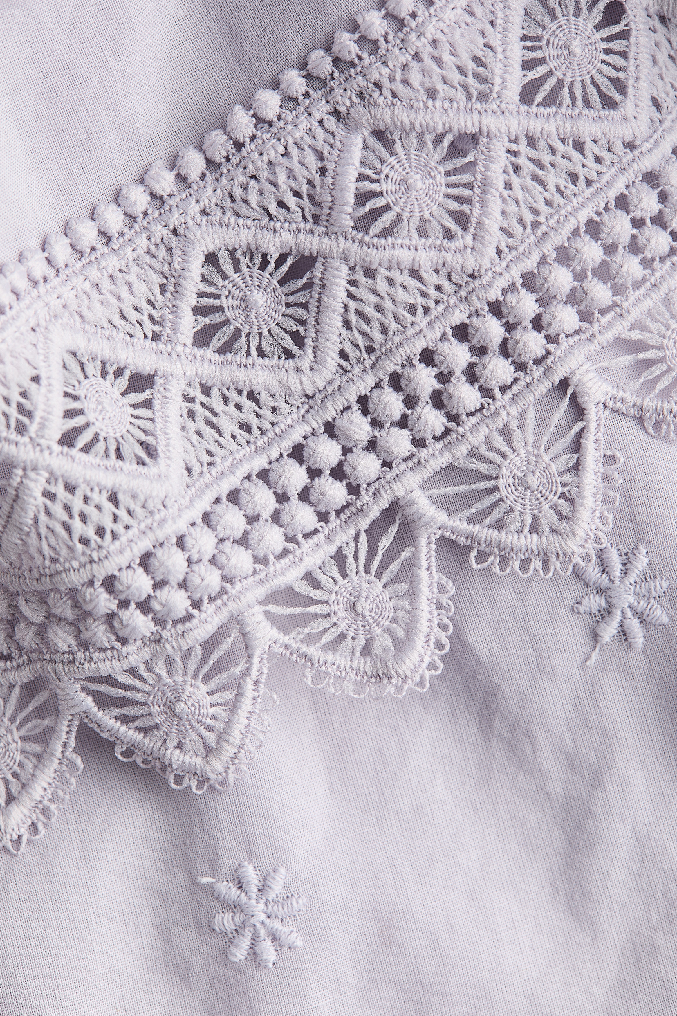 Lace-trimmed cotton dress