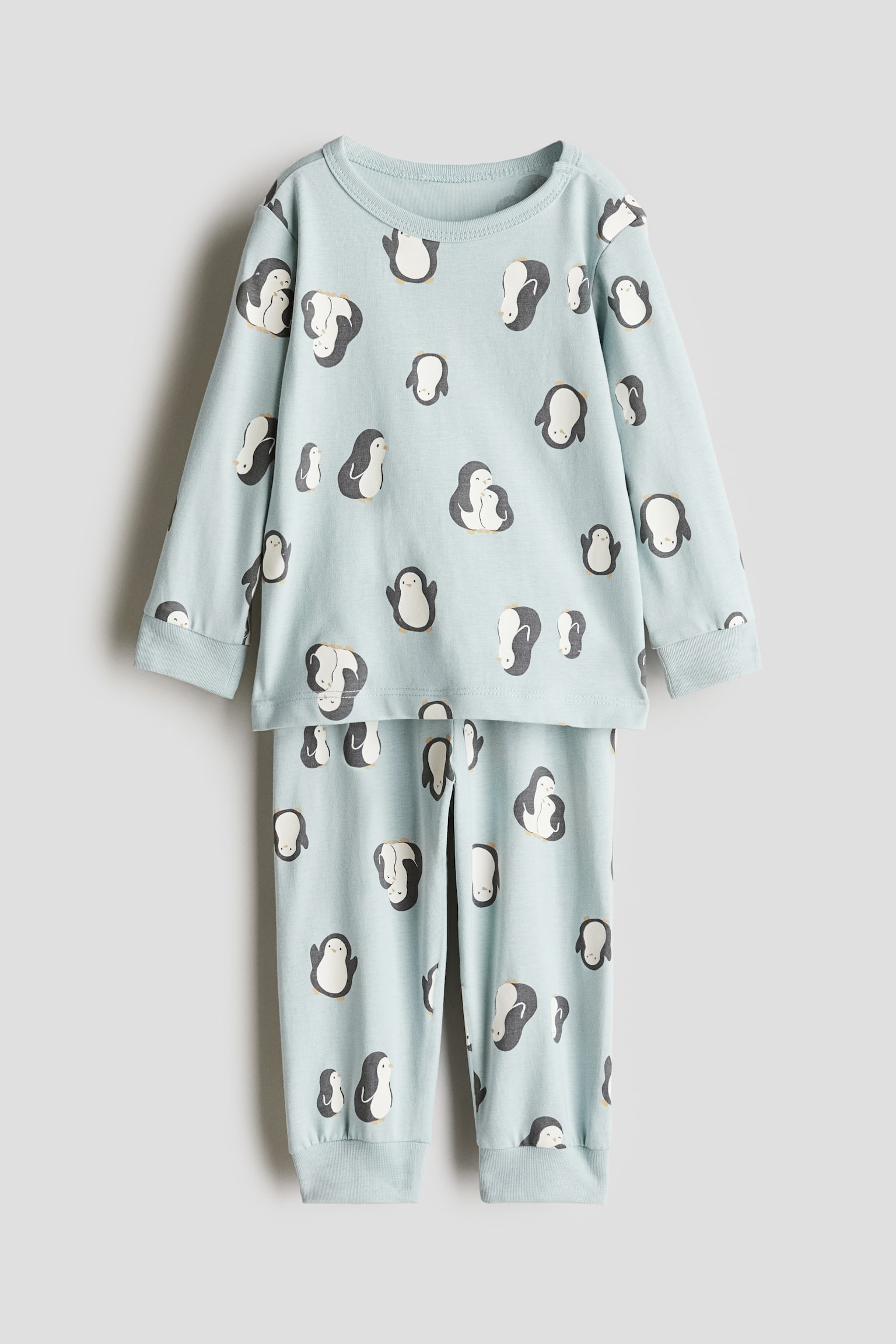 Printed cotton pyjamas - Light blue/Penguins/Light pink/Hearts/White/Animals/White/Cherries/White/Strawberries/Pink/Patterned/White/Vehicles/Light blue/Patterned/Light dusty purple/White/Pandas/White/Hearts - 1