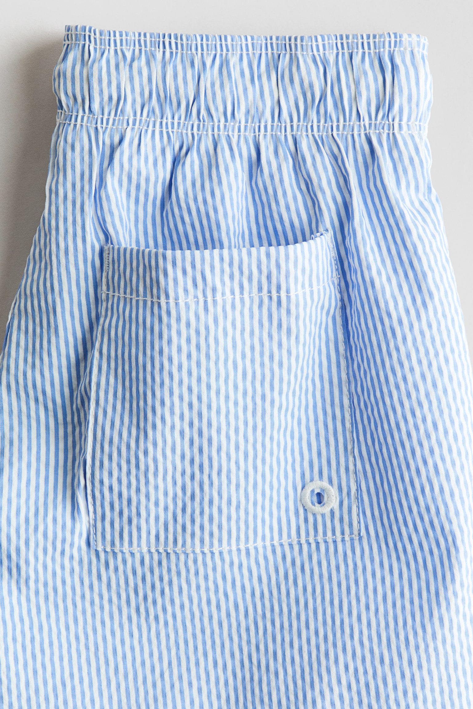 Patterned Swim Shorts - Light blue/white striped - 2
