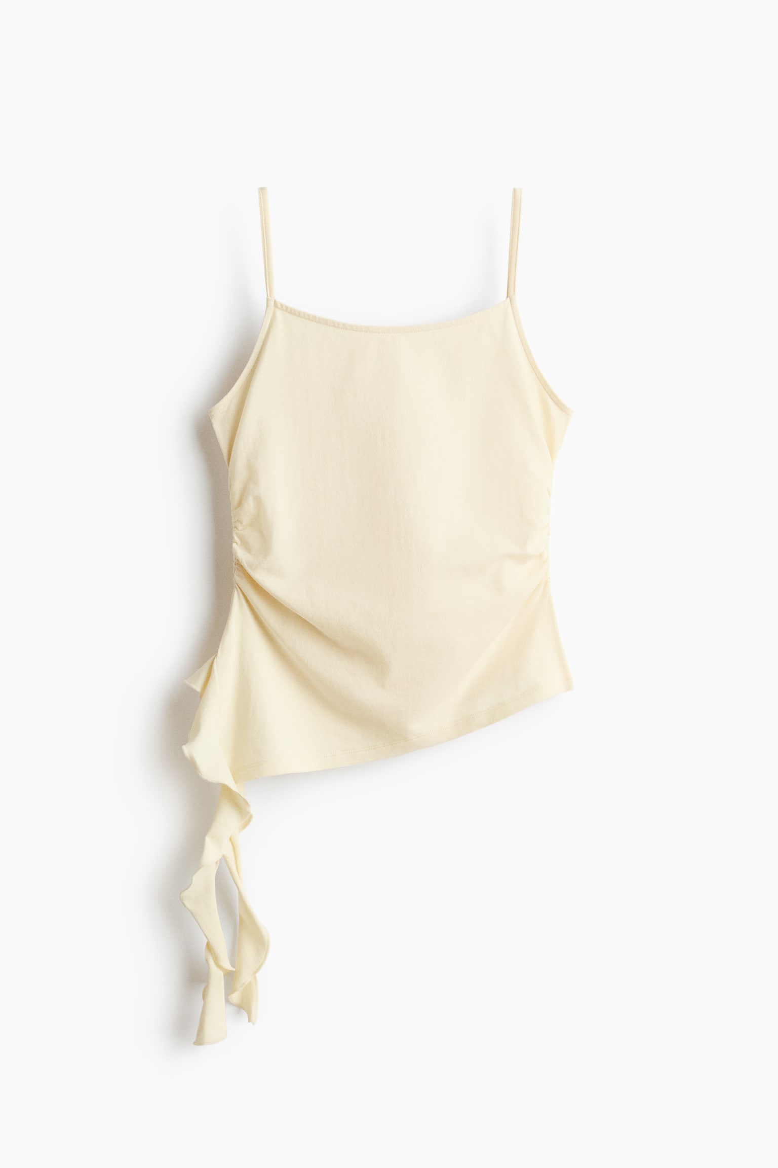 Flounced strappy top - Light yellow/Black - 1