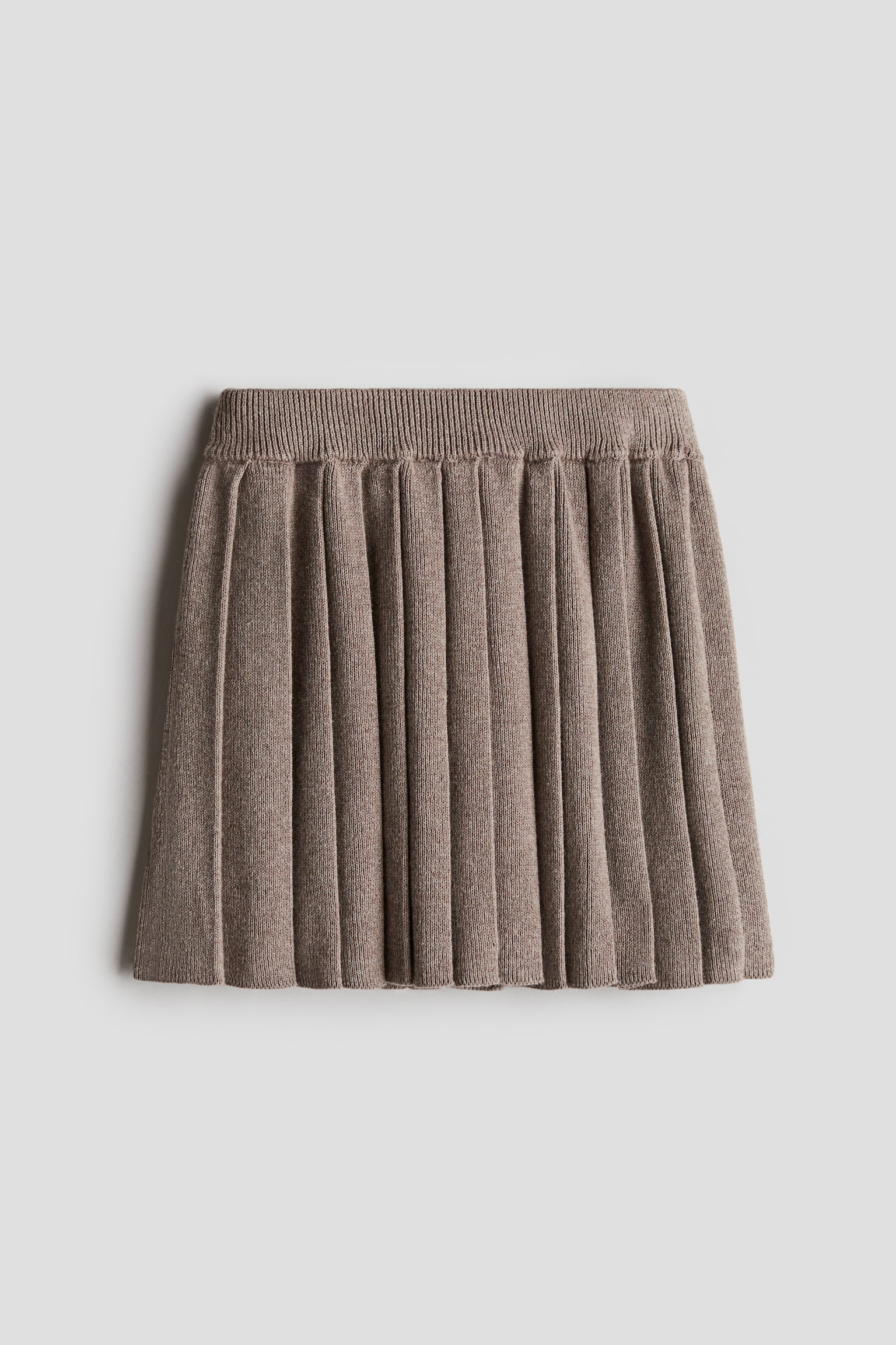 Fine-knit cotton skirt - Mole/Cream - 1