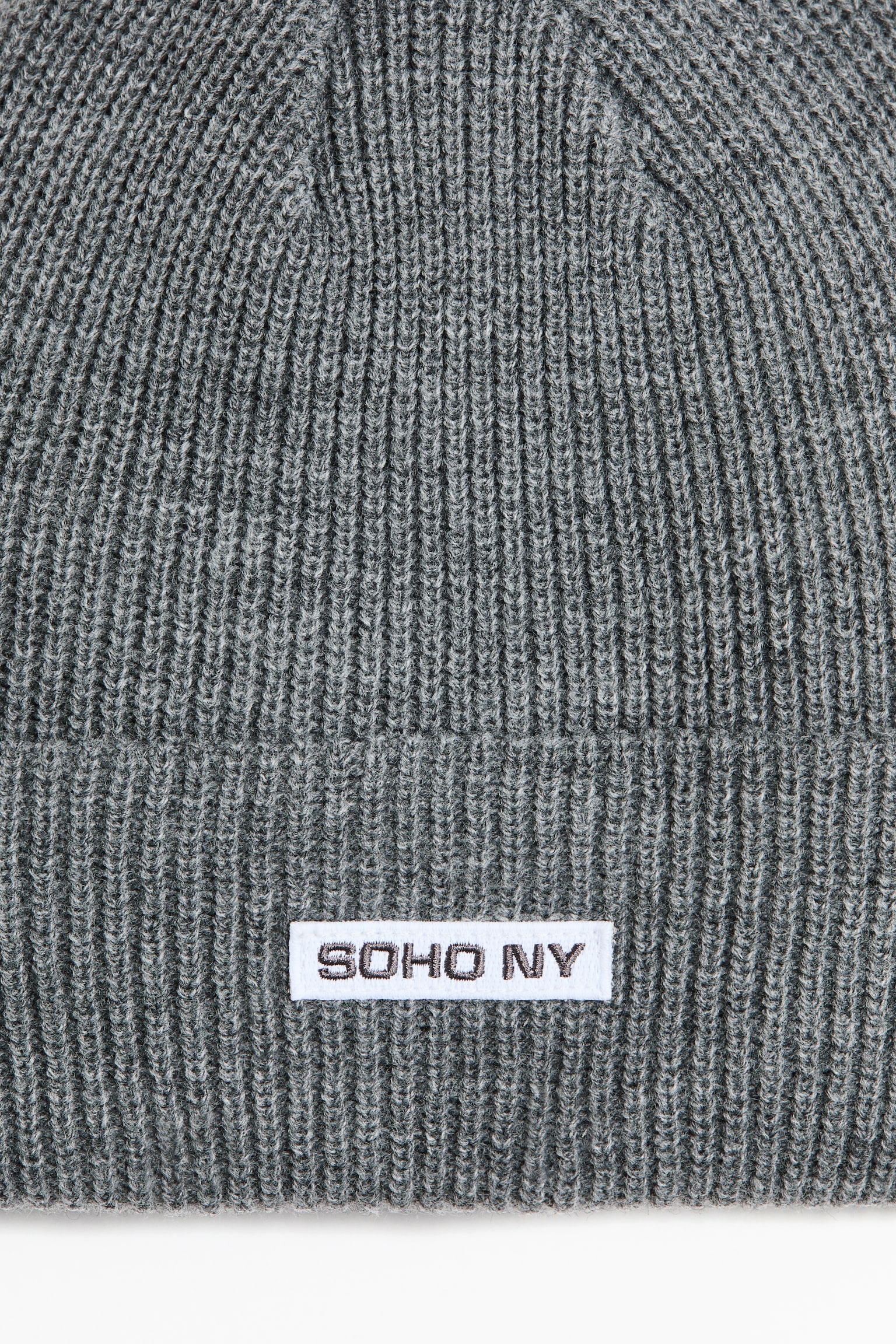 Čepice z žebrovaného úpletu - Šedá/Modrá/Neonově žlutá - 2