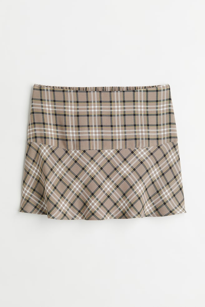 Minifalda de cuadros - Beige/Cuadros - 1