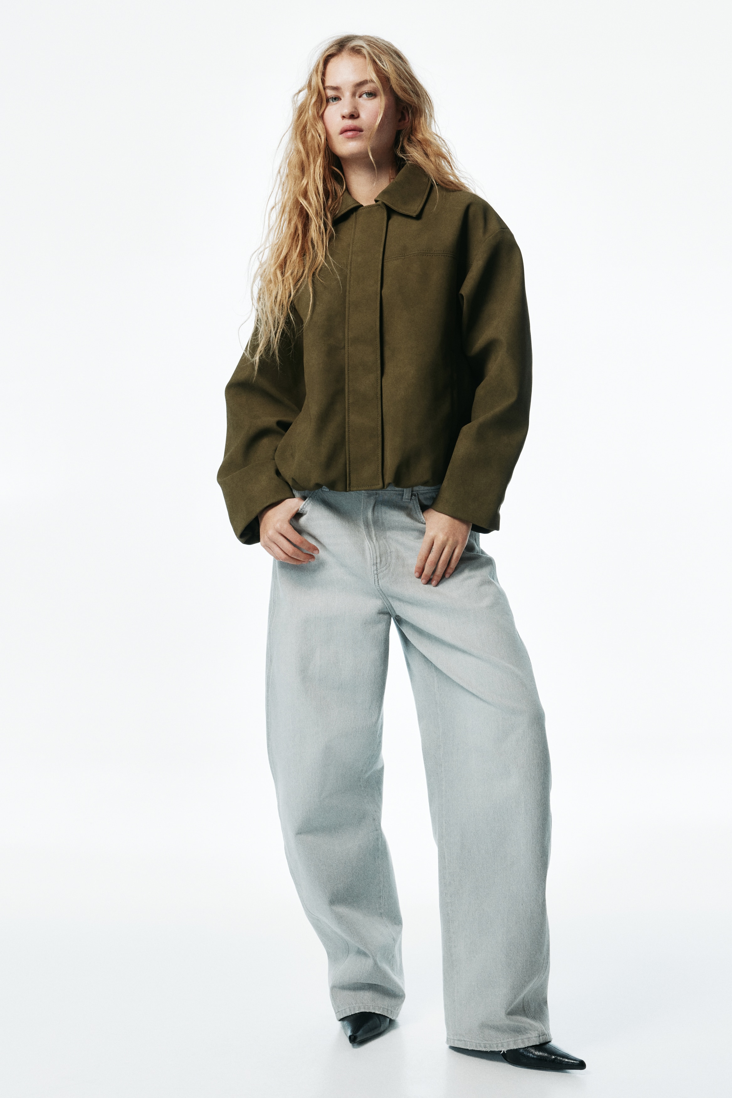 Collared bomber jacket