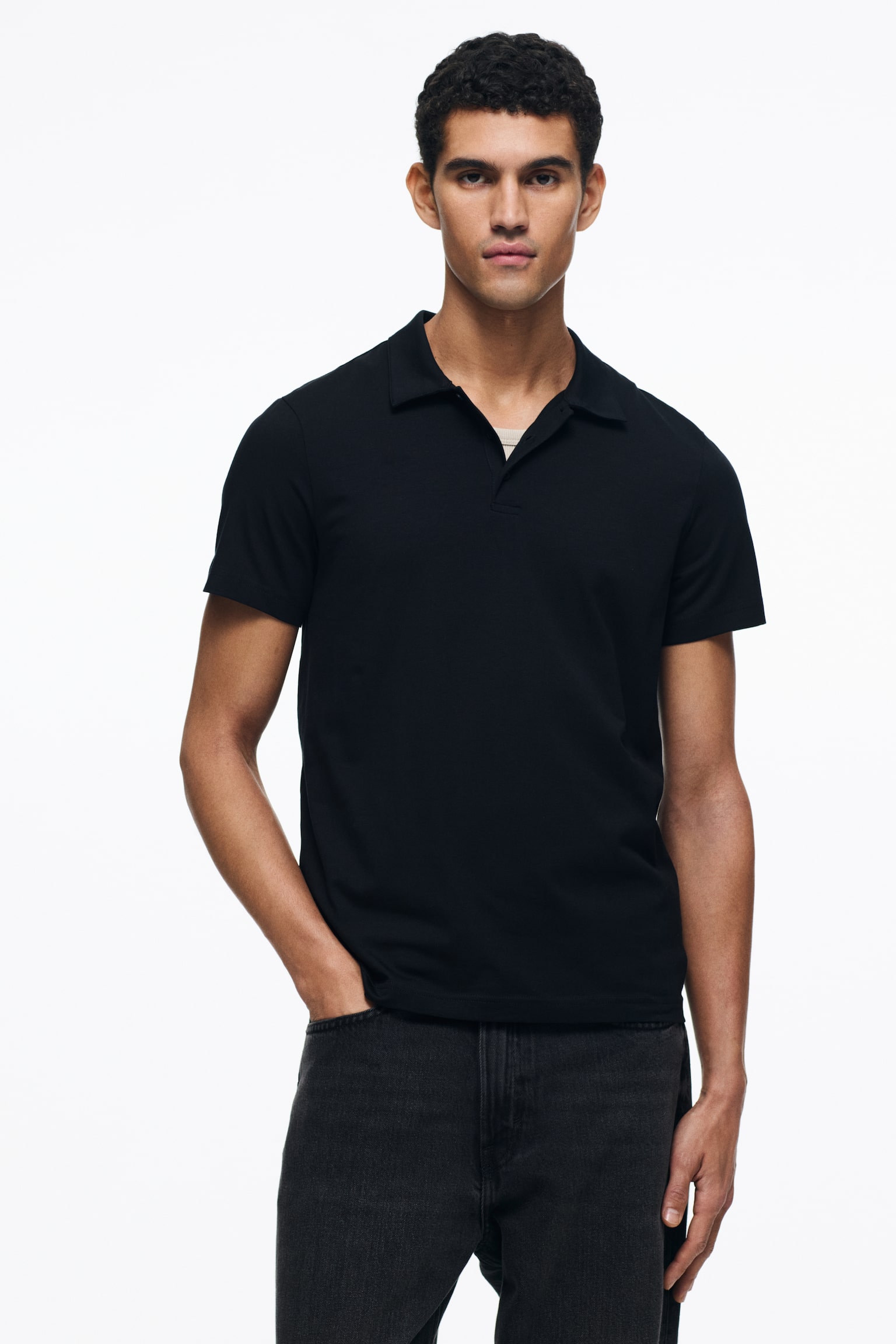 Slim Fit Polo shirt - Black/Navy blue/Khaki green/Light blue - 1