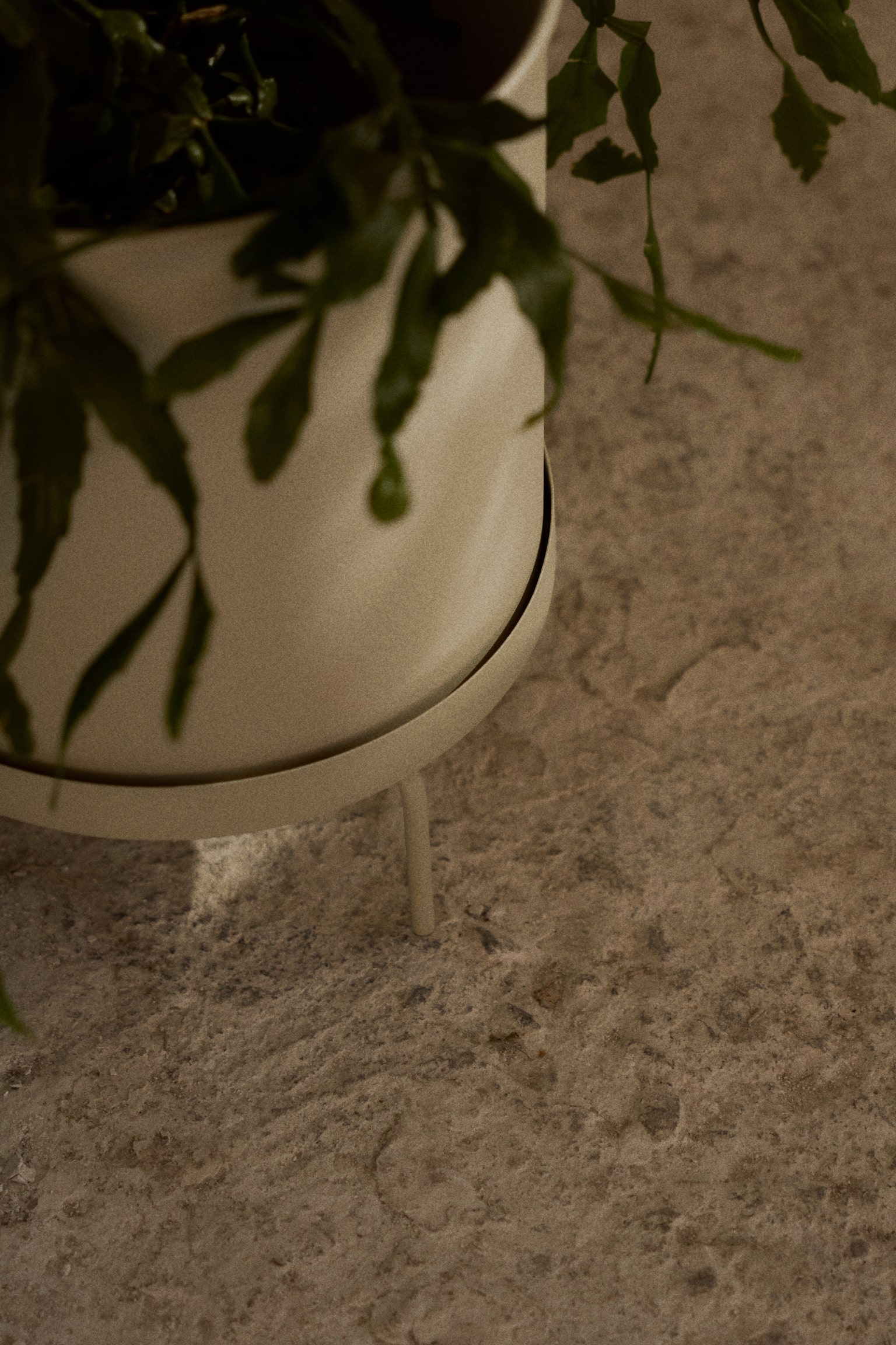 Extra-large plant pot on a stand - Light beige/Olive green/Black - 2