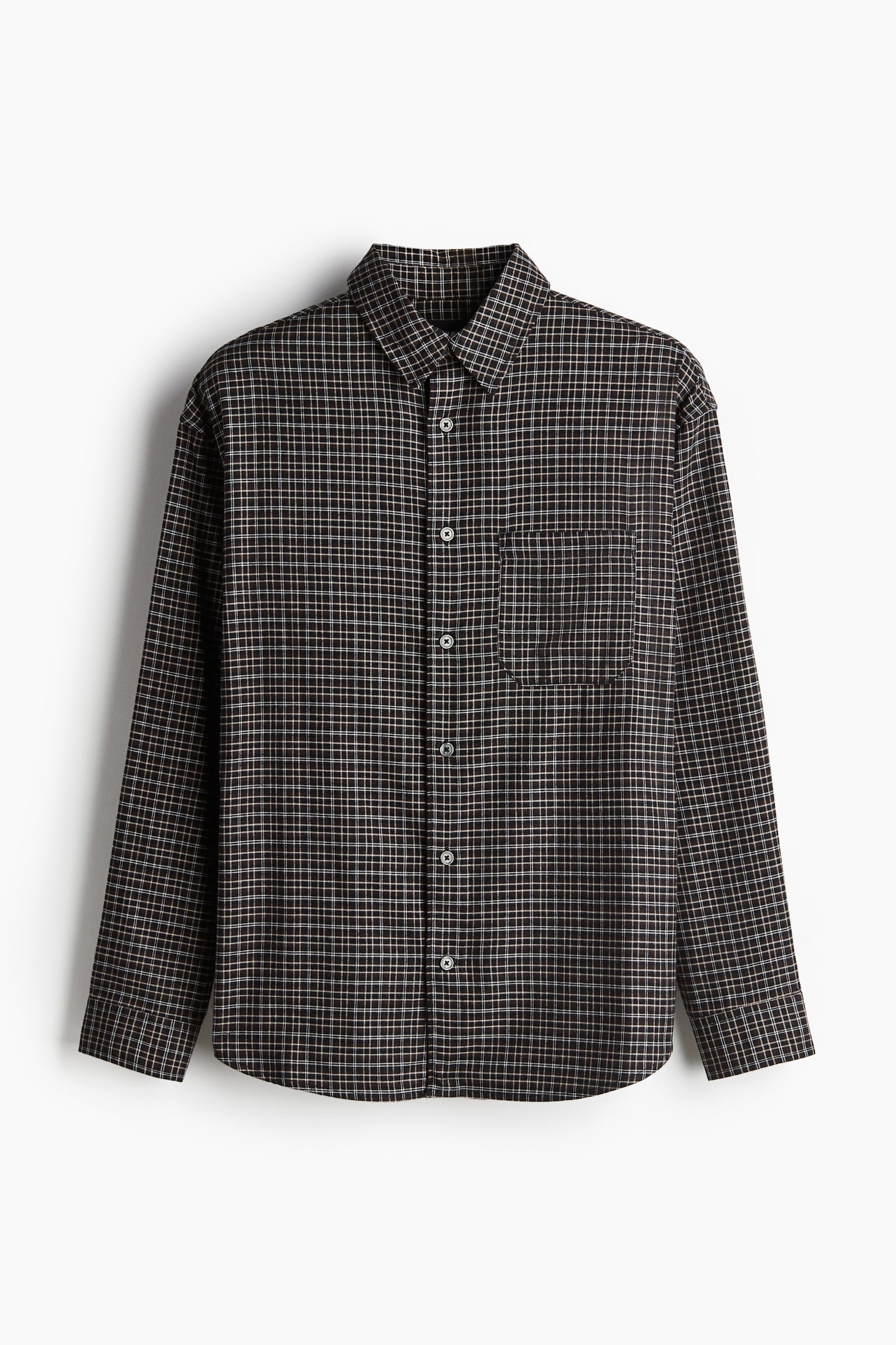 Loose Fit Shirt - Dark brown/Checked/Dark blue/Checked/Grey/Checked/Black/Checked/Beige/Checked - 2