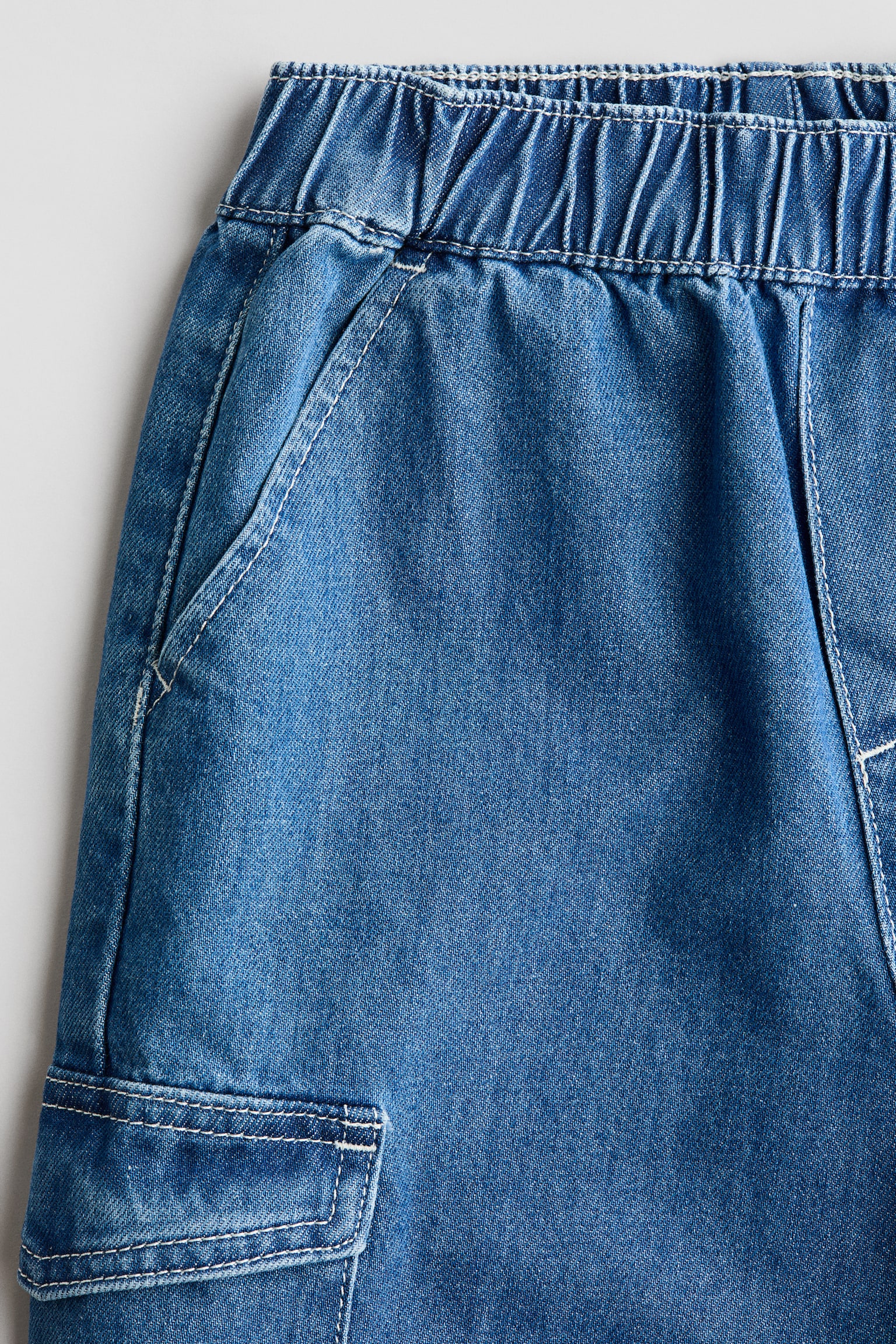 카고 스타일 데님 조거 팬츠 - 데님 블루/라이트 데님 블루 - 2