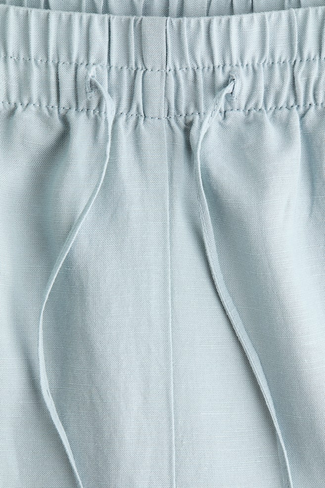 Pantalón en mezcla de lino - Turquesa claro/Negro/Marrón oscuro/Beige claro/Blanco/Beige claro/Crema/Rayas/Beige claro/Rayas/Beige/Rojo oscuro/Verde caqui oscuro - 4