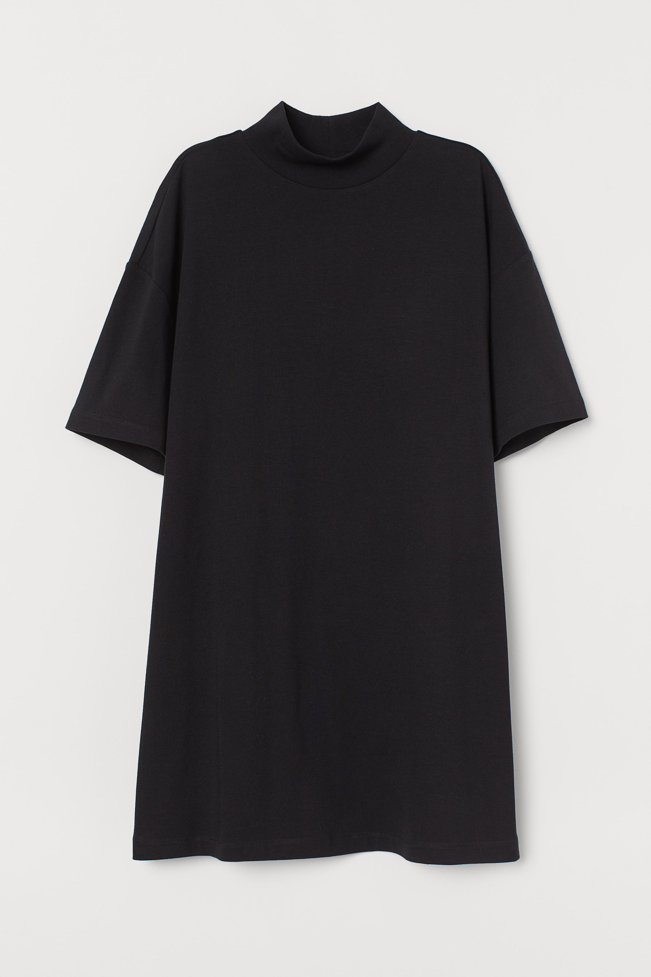 Προβολή μεγαλύτερης εικόνας: Turtleneck T-shirt dress - Black/Pringle - Ladies | H&M GR 1