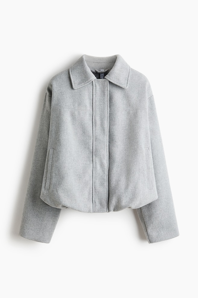 Cazadora bomber con cuello - Gris/Gris claro/Raya diplomática/Verde aceituna - 1