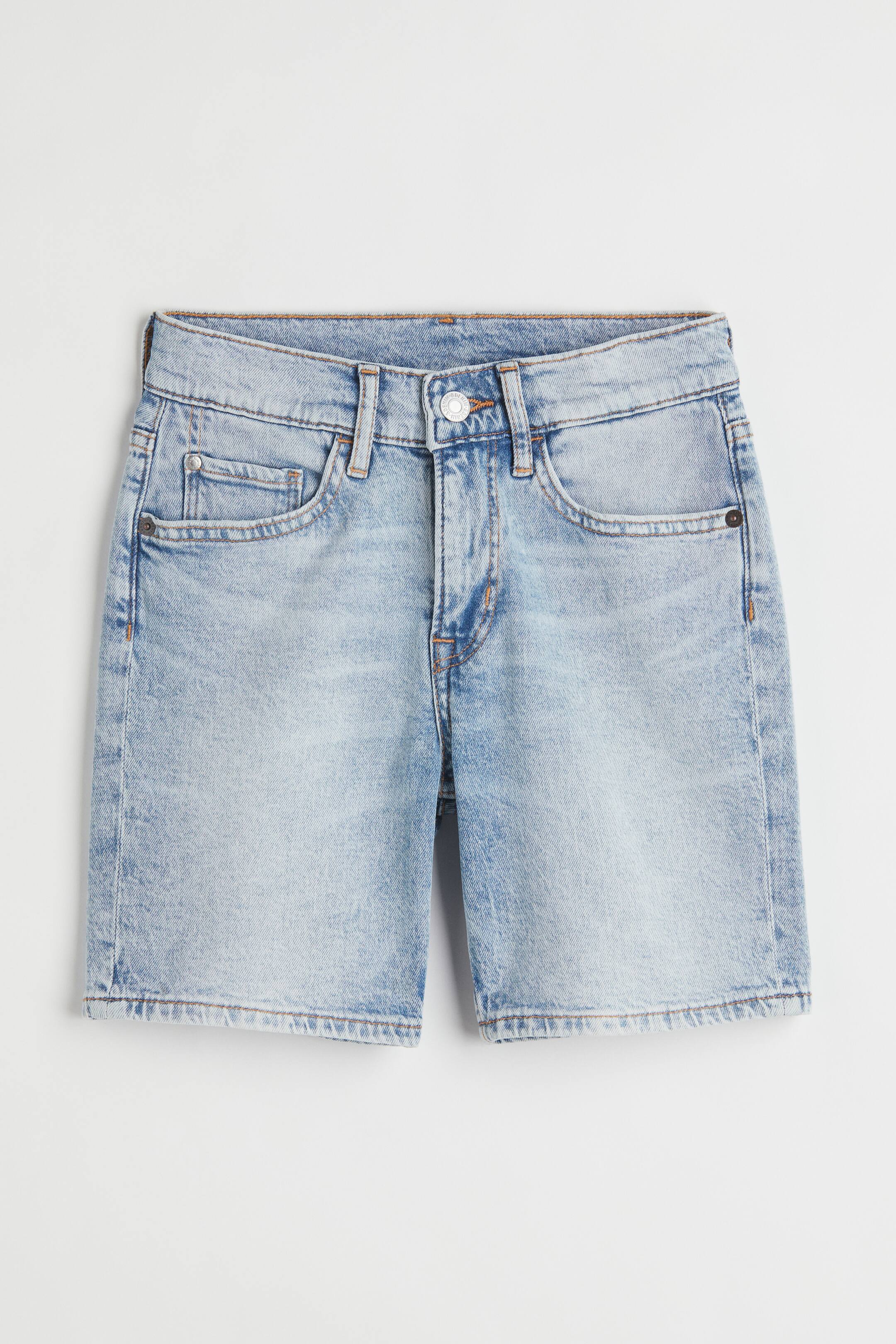 הצגת תמונה גדולה יותר: מכנסי ג'ינס קצרים Slim Fit - כחול ג'ינס בהיר - Kids | H&M IL 1