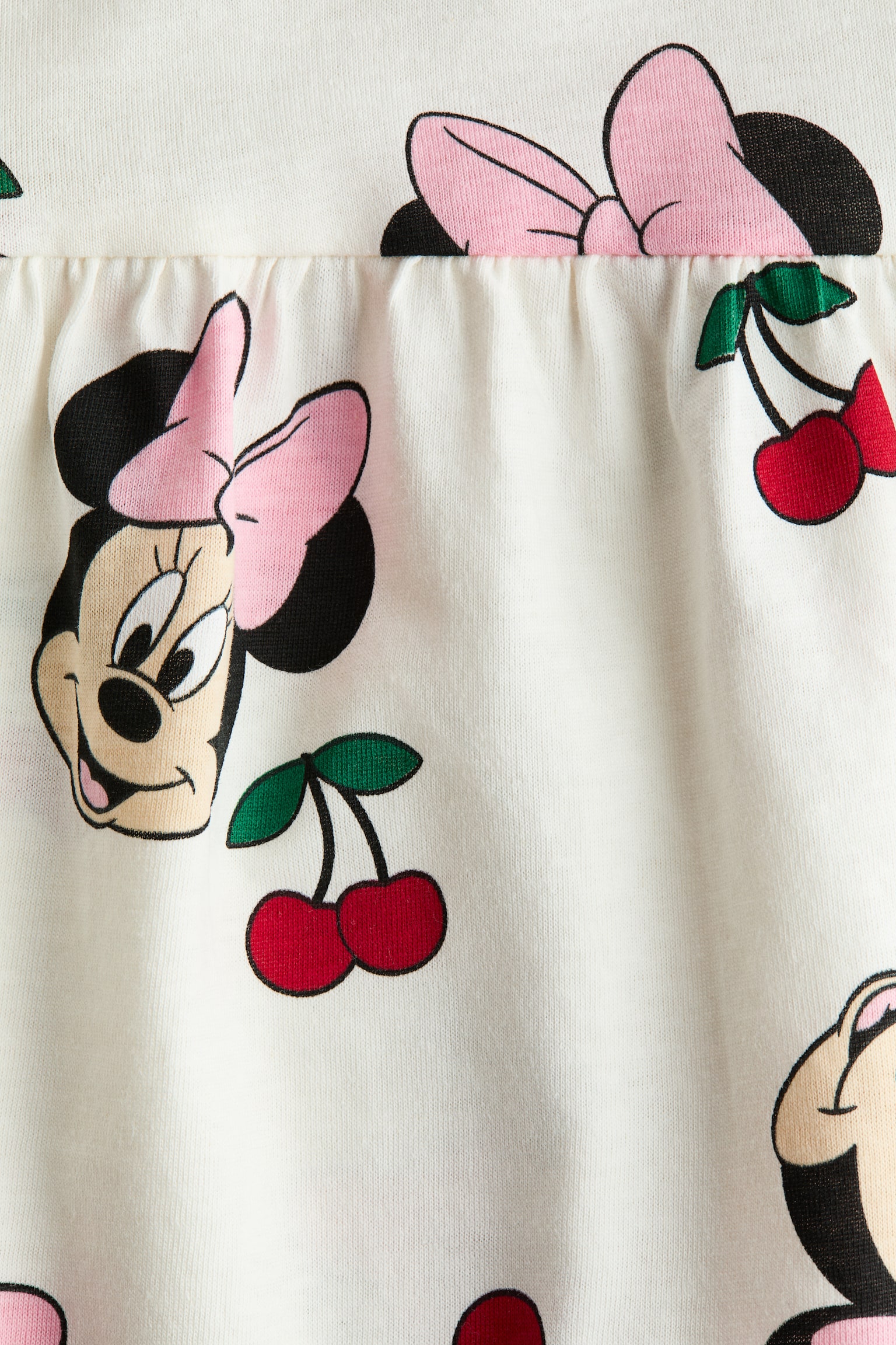 Váy cotton in hình - Màu trắng/Chuột Minnie/Màu hồng nhạt/Hello Kitty - 2