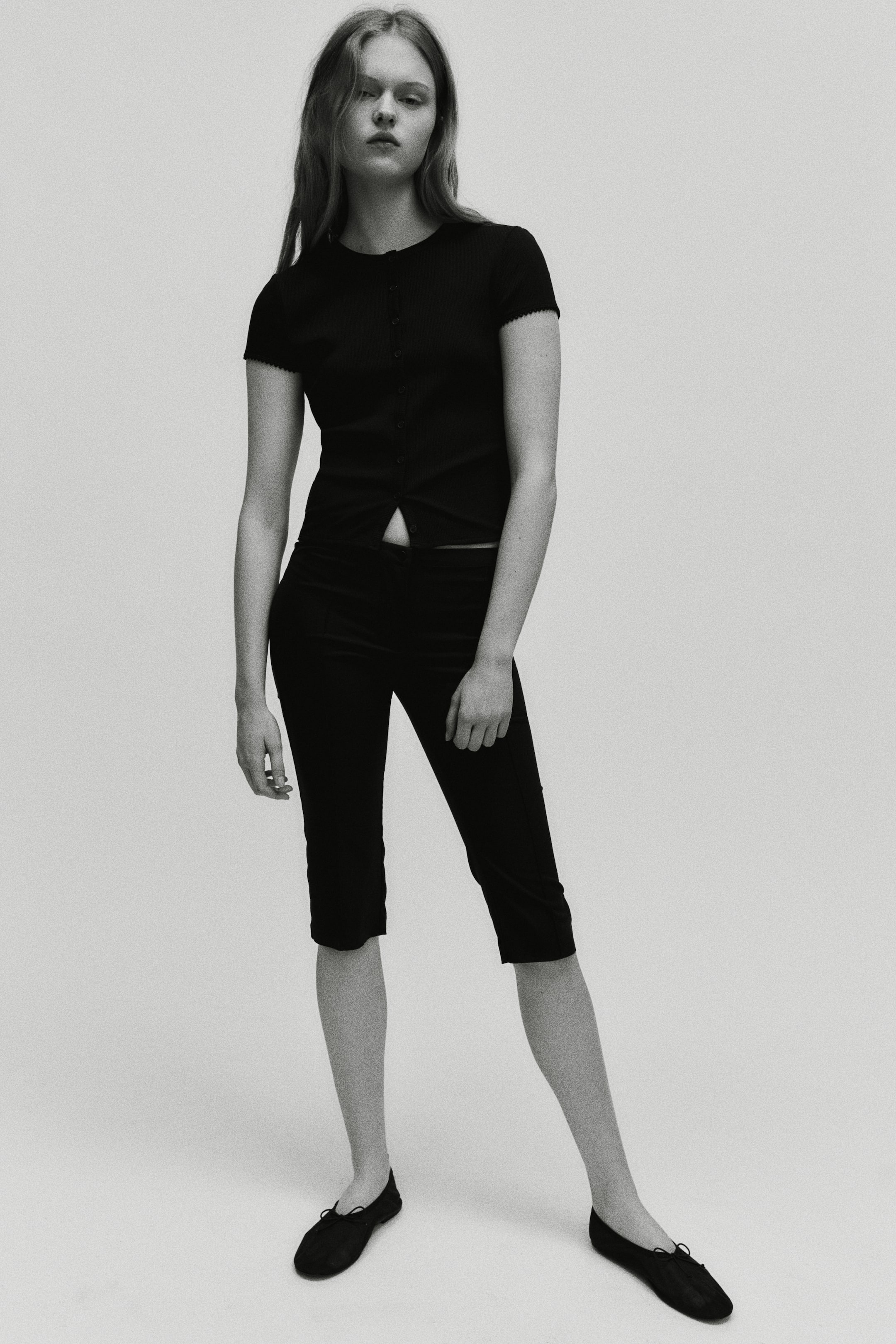 Женские топы H&M Ribbed Button-Front Top — фото 3