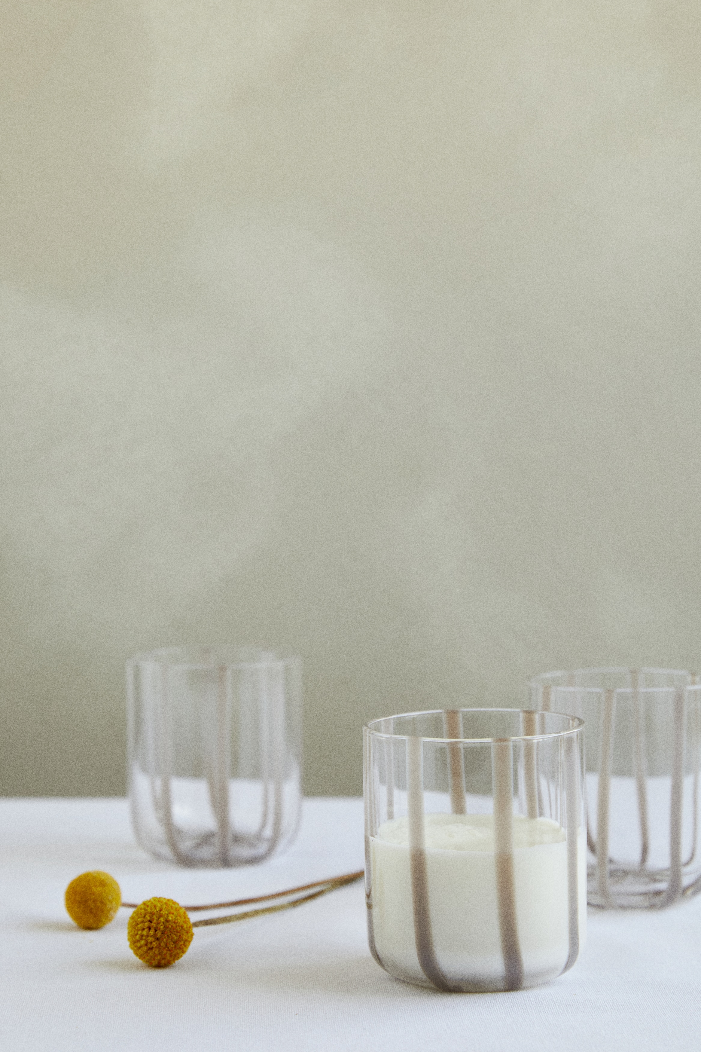 Pack de 2 copos estampados - Transparente/Bege claro/Transparente/Rosa/Transparente/Amarelo/Transparente/Verde