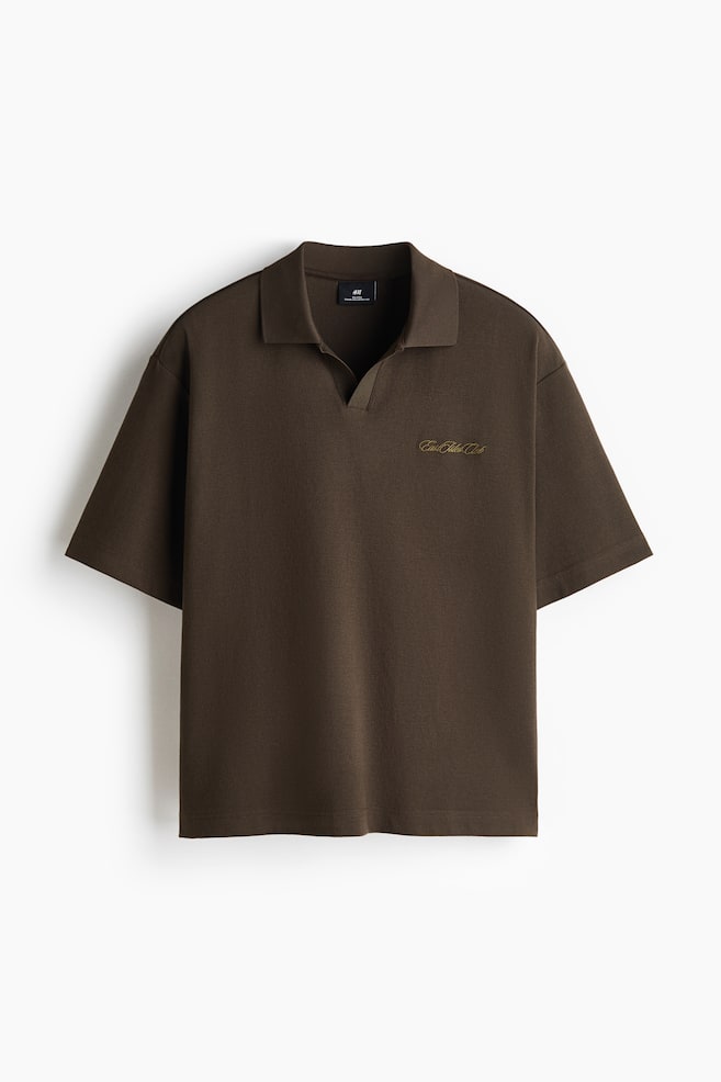 Relaxed-Fit Polo Shirt - Dark khaki green/Burgundy - 1