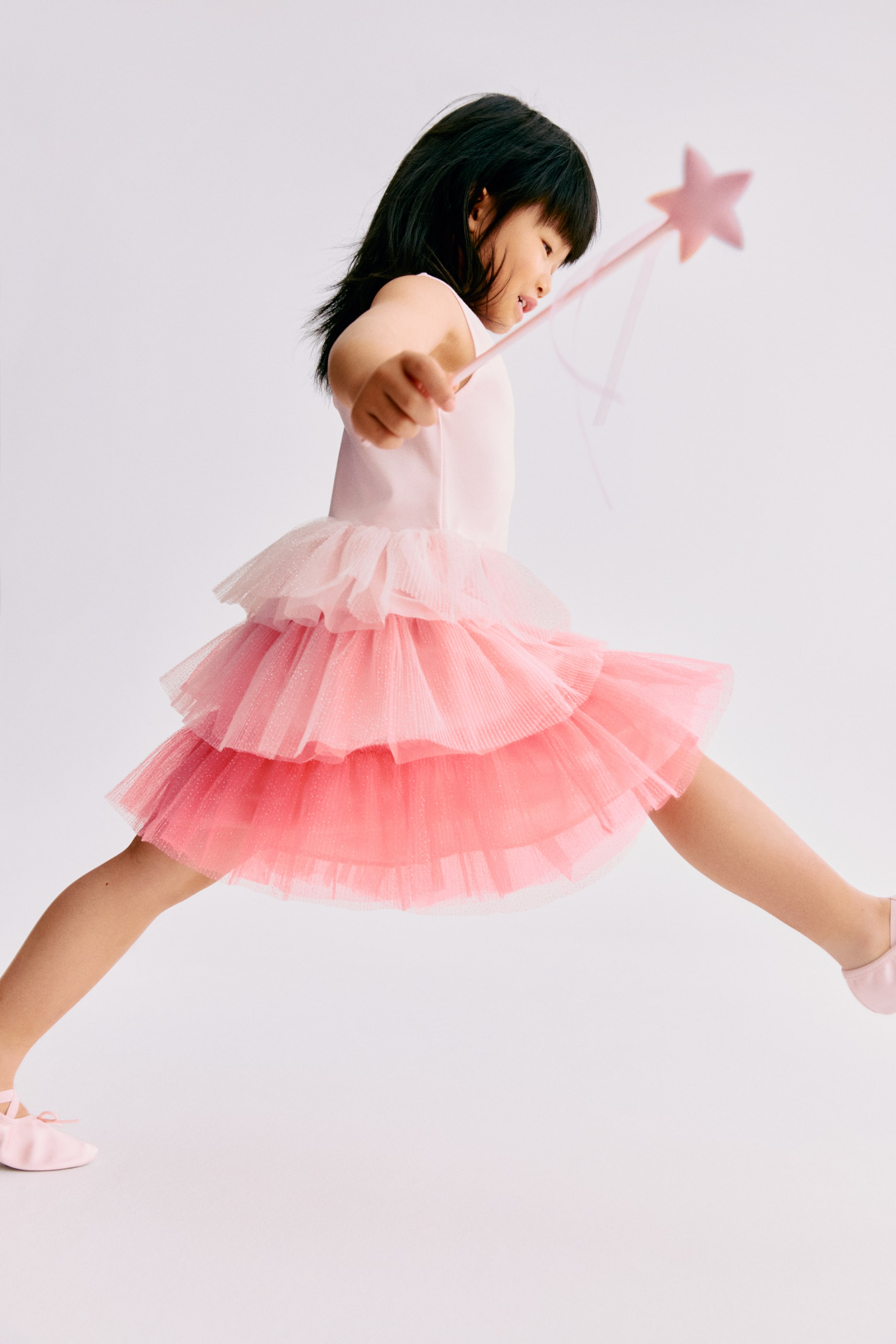 Ampliar la imagen: Vestido con vuelo - Rosa/Brillos - Kids | H&M MX 2
