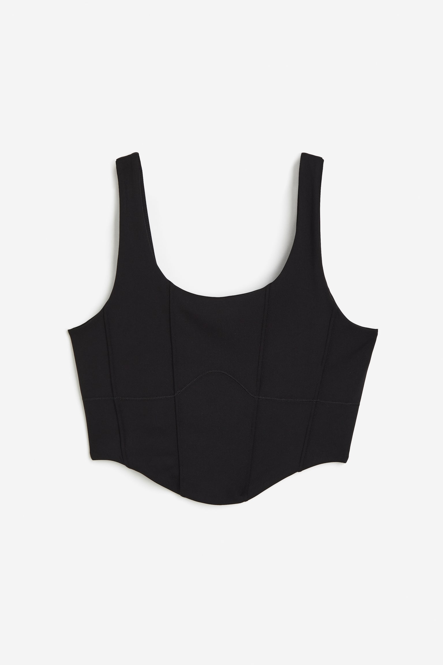 Corset Style Activewear Top In DryMove™ - Black/Dark brown/Dark teal - 1