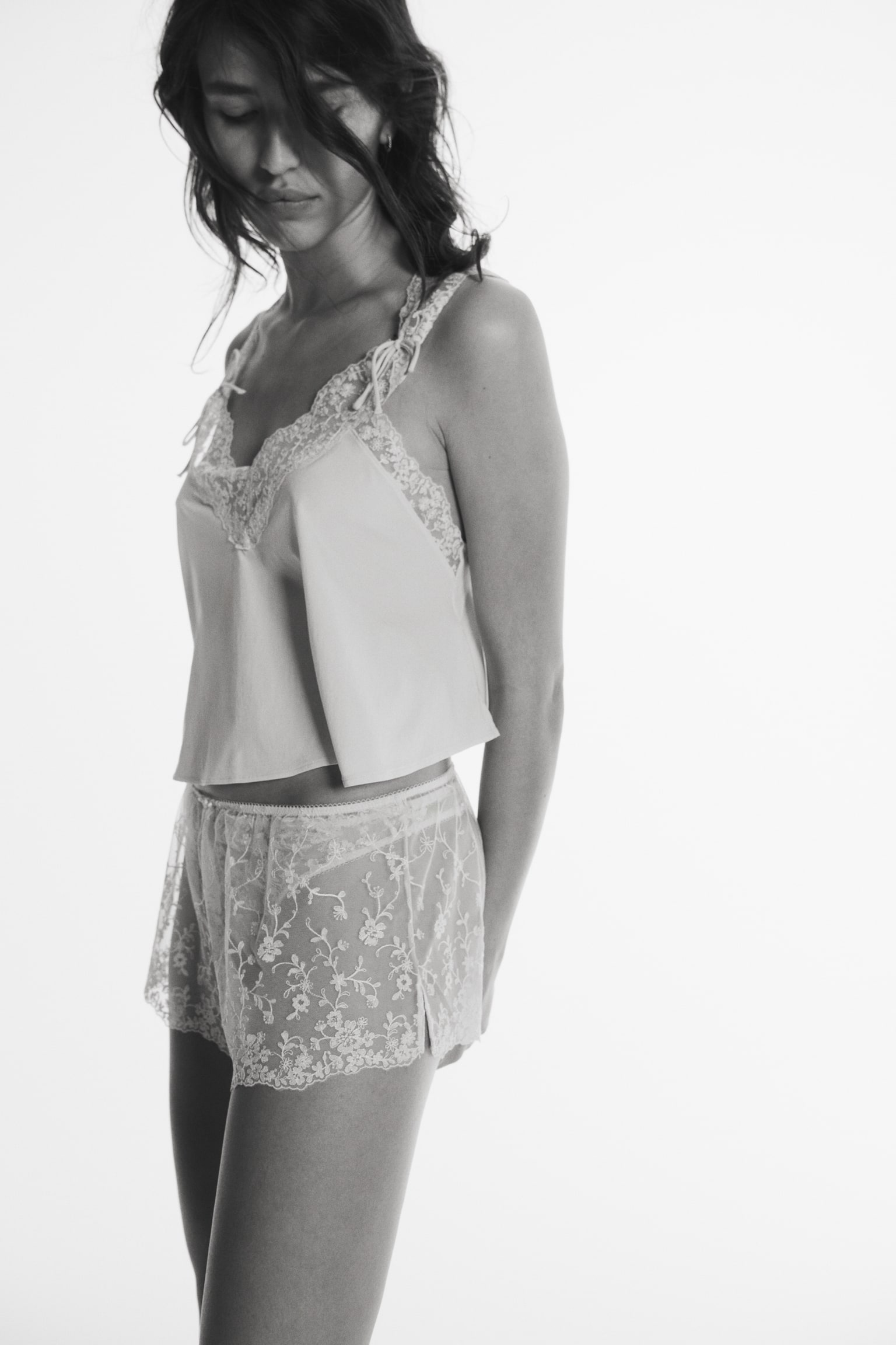 Lace shortie briefs - Light beige - 3