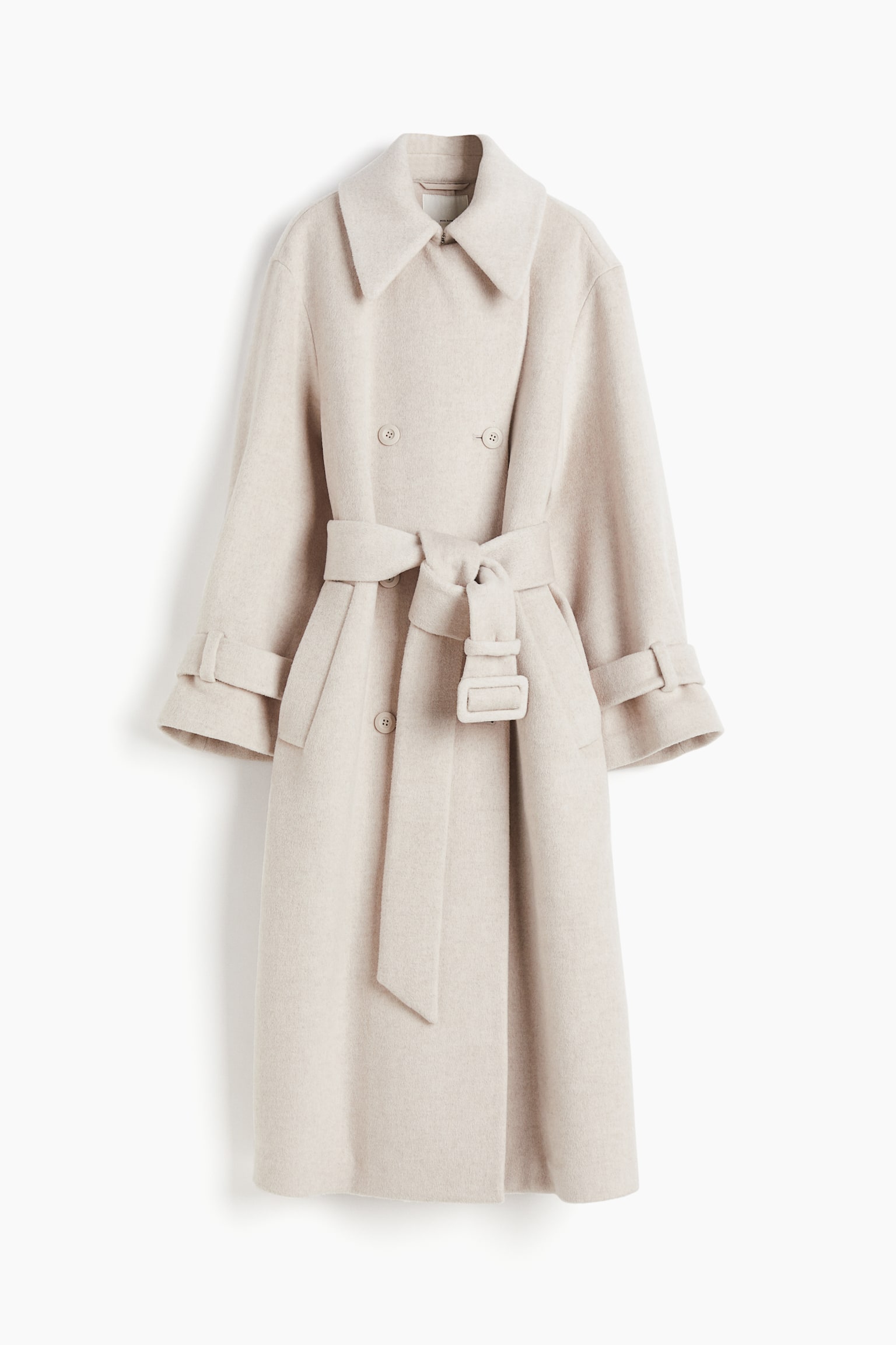 Wool Blend Trench Coat - Light beige - 2