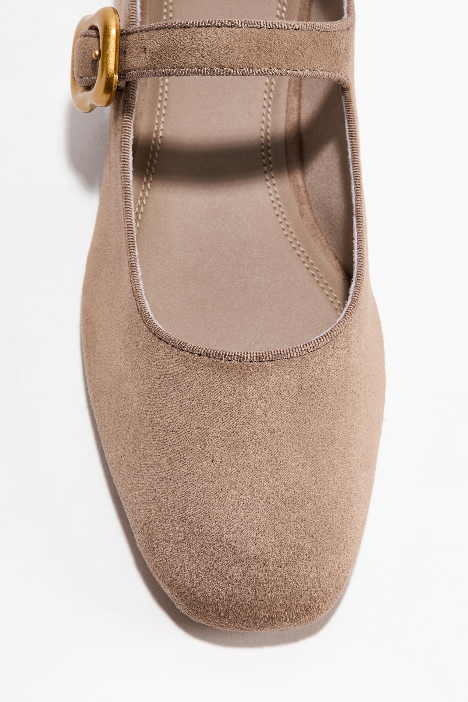 Mary Jane Flats - Taupe/Black