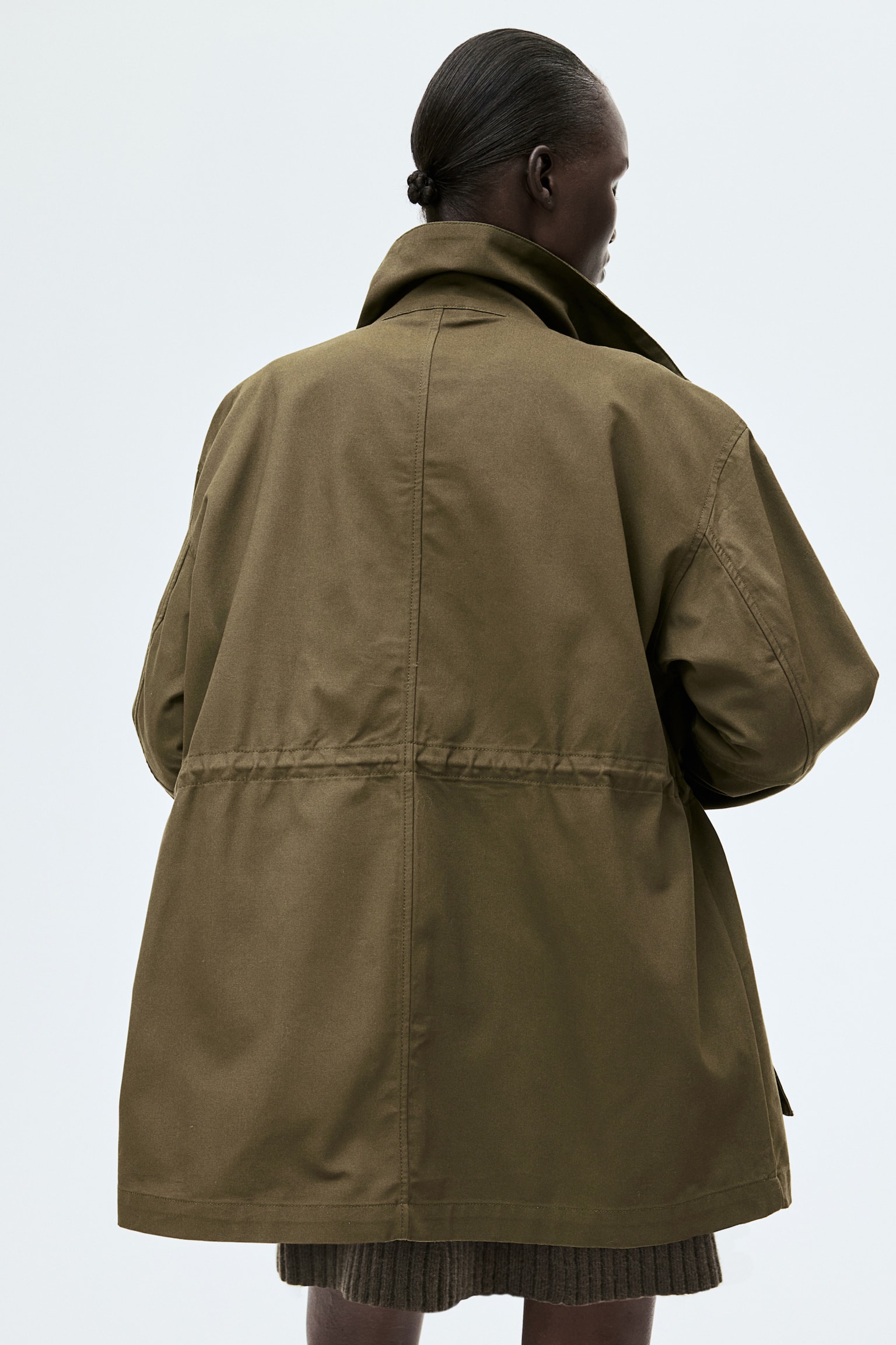 Oversized cargo jacket - Dark khaki green - 6