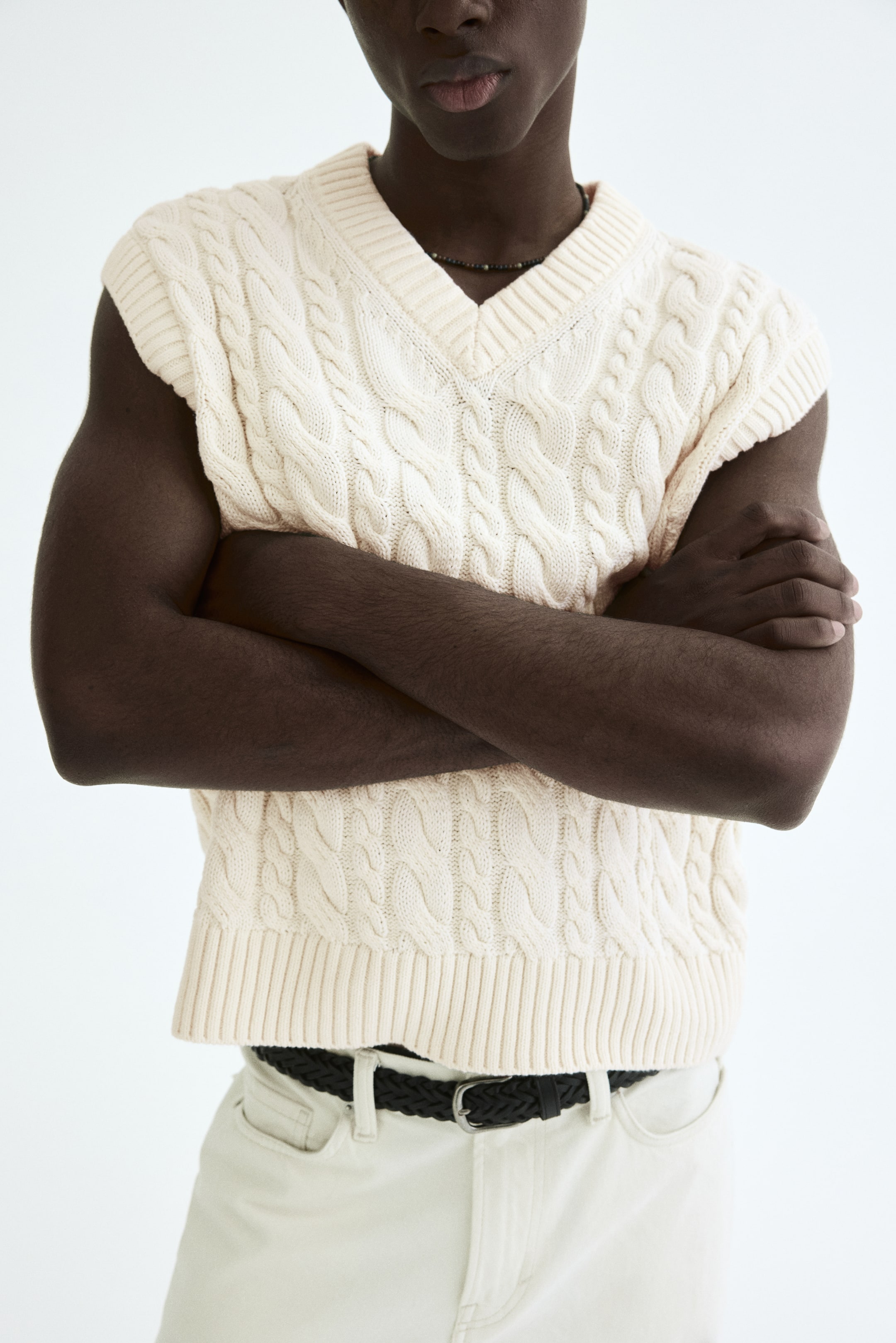 Мужские свитеры H&M Relaxed-Fit Cotton Sweater Vest — фото 5