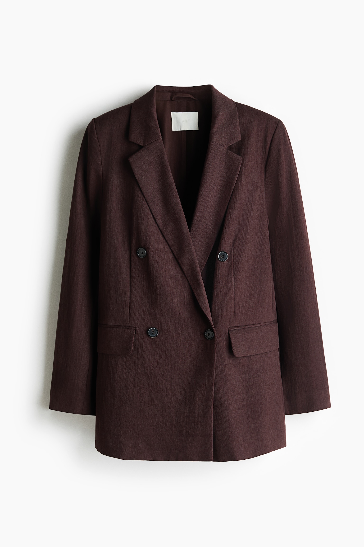 Dobbeltradet blazer - Mørkebrun/Lys beige - 1