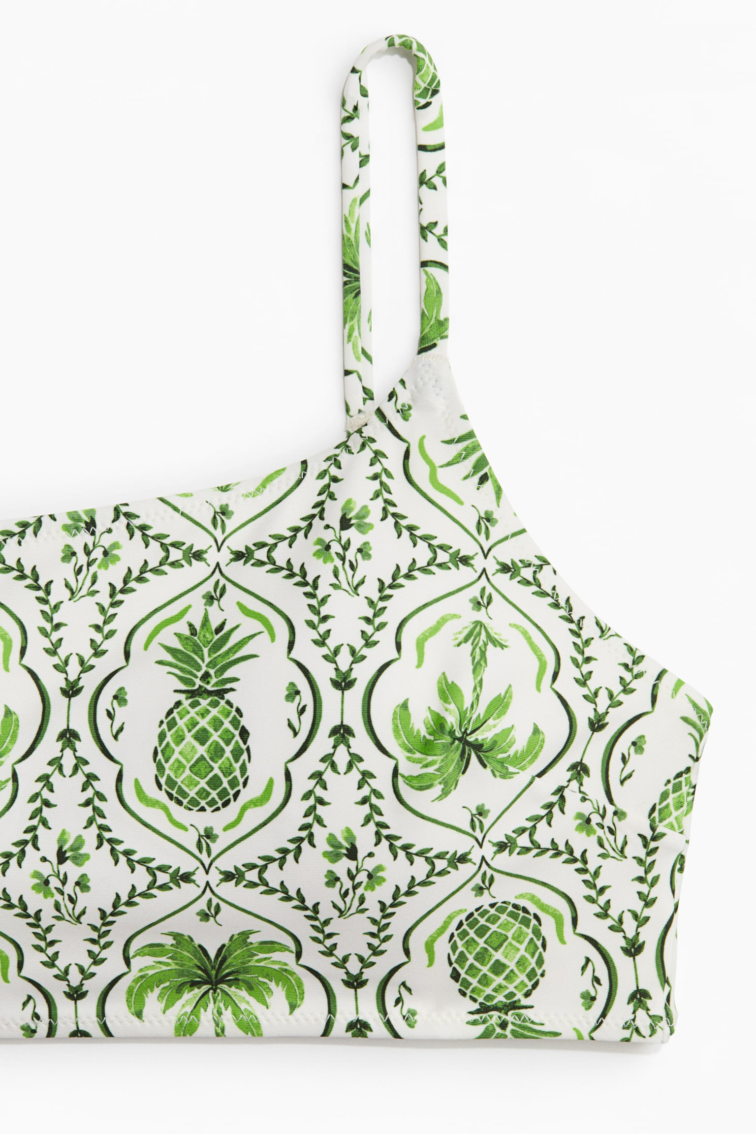 Top de bikini de un hombro con relleno - Blanco/Diseño verde/Blanco/Estampado rojo - 3