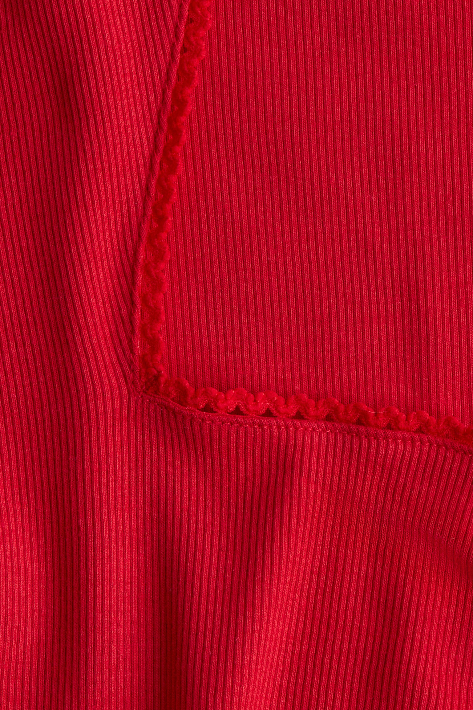 Женский топ H&M Ribbed Sweetheart-Neck Top, цвет: Красный — фото 2