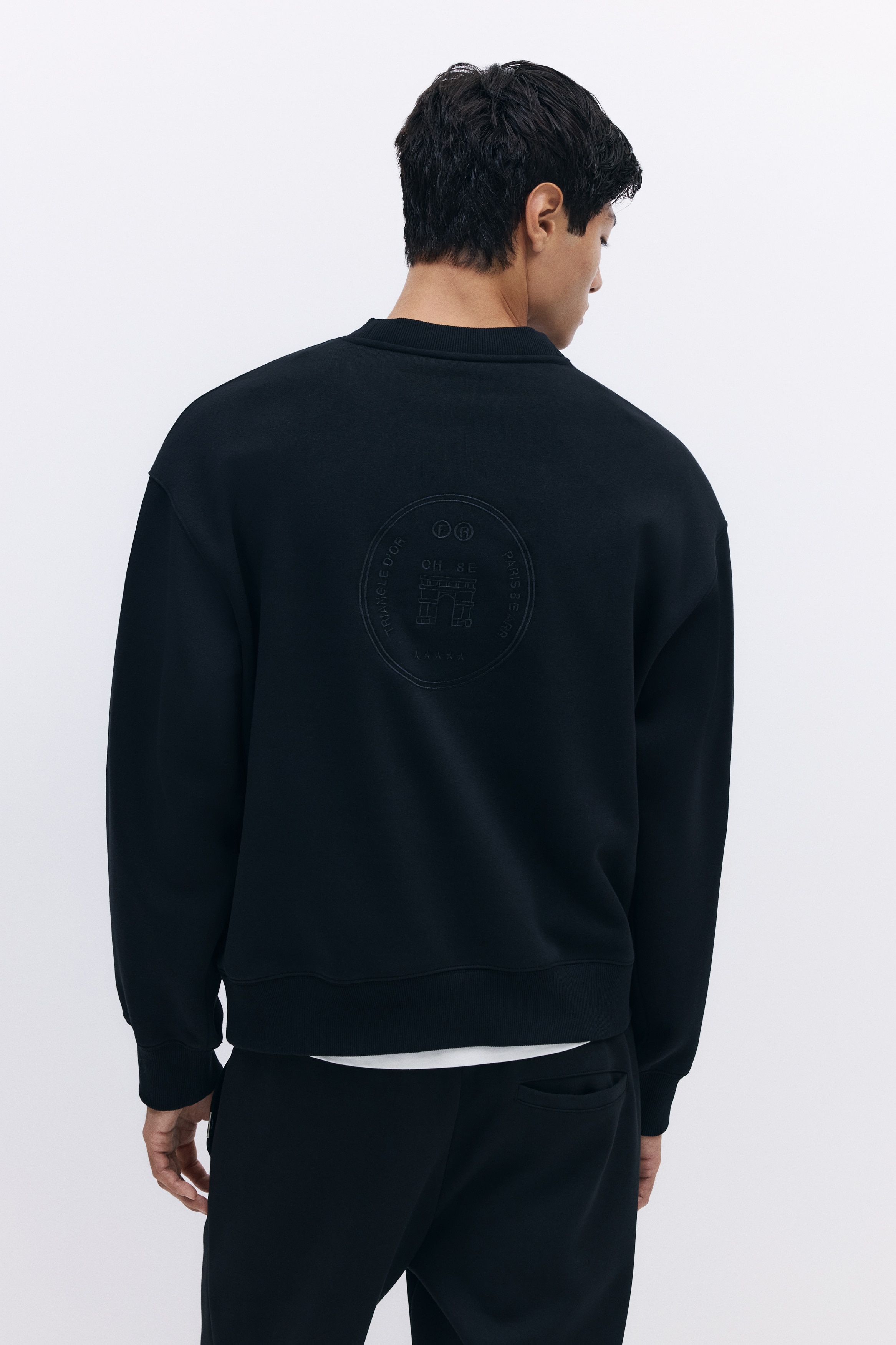 Regular Fit Printed sweatshirt - Black - Men | H&M IN