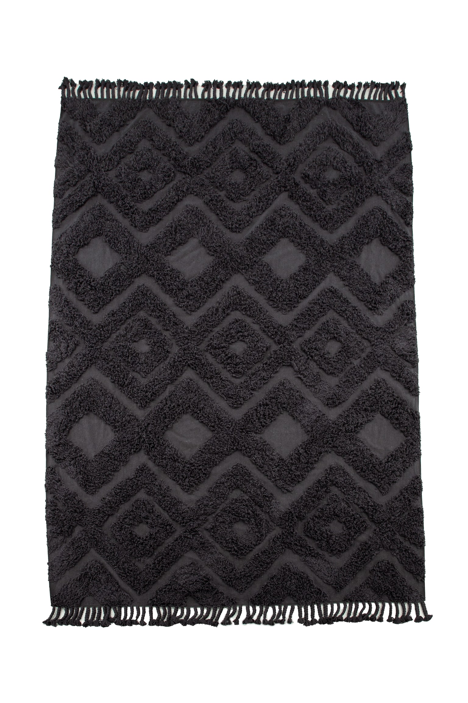 Hilma Matta - Bomull, Mörkgrå/Bomull, Beige - 1