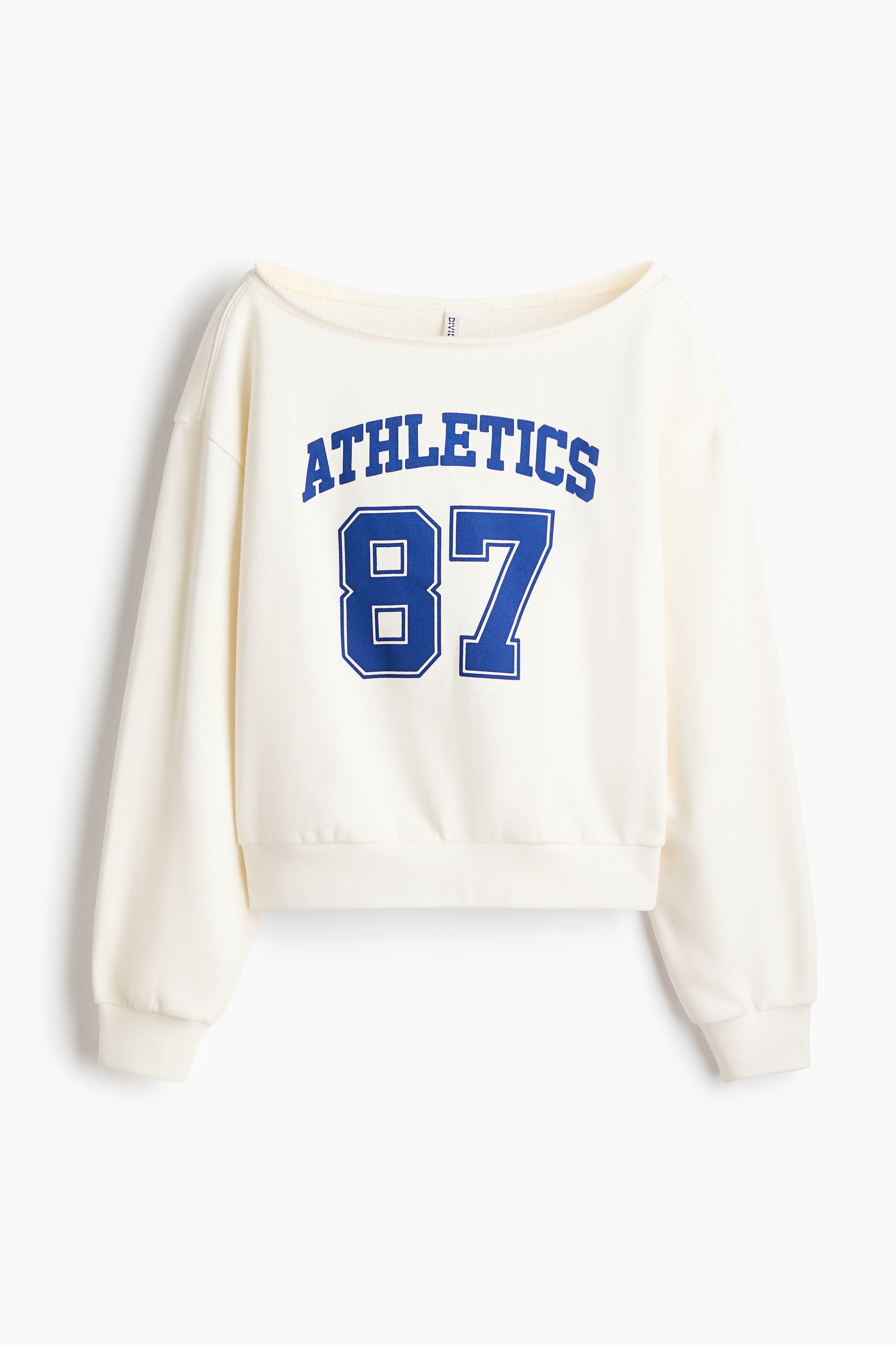 Off-the-Shoulder Sweatshirt - Cream/87