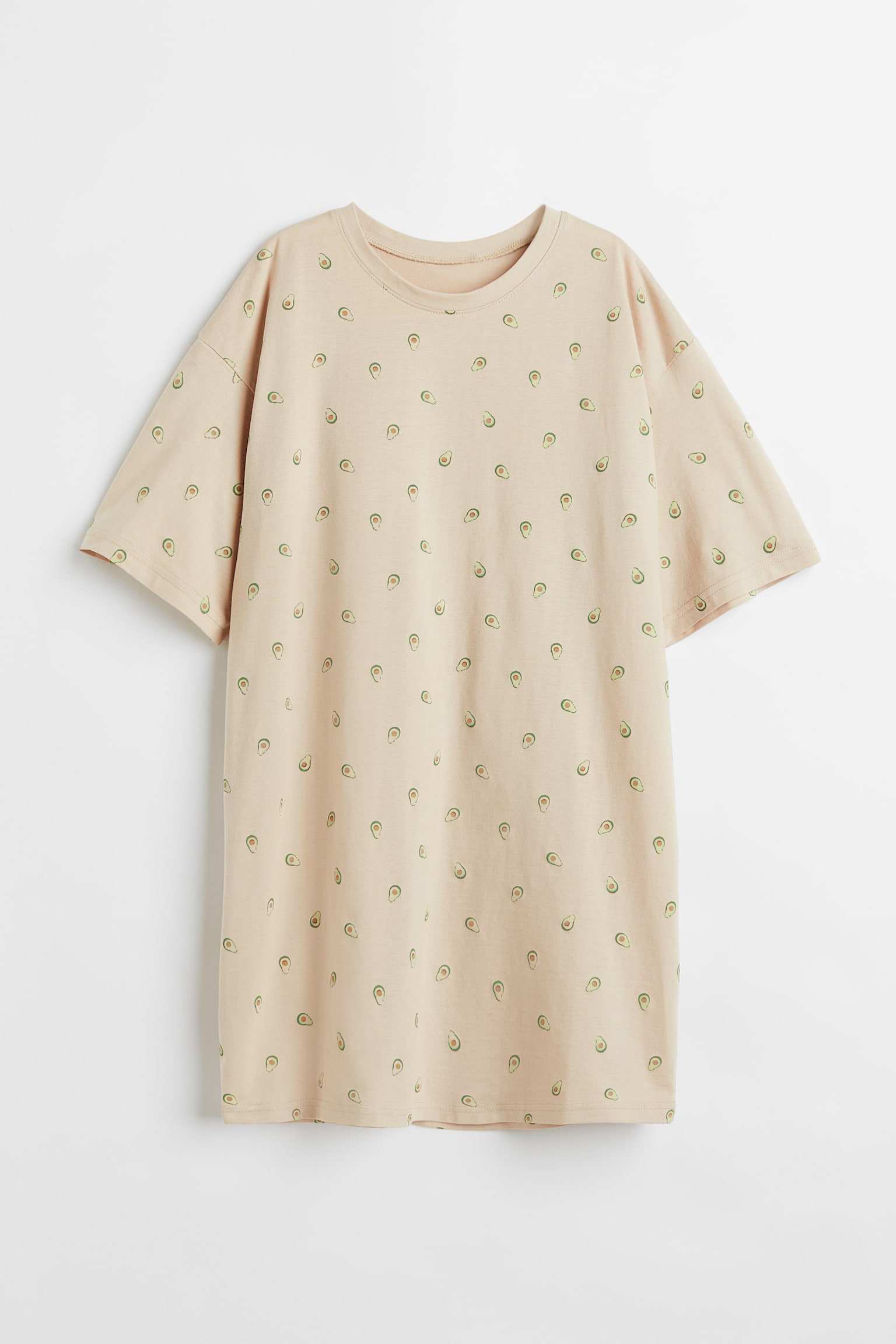 Cotton jersey nightdress - Light beige/Avocados/Grey marl/Brooklyn - 1