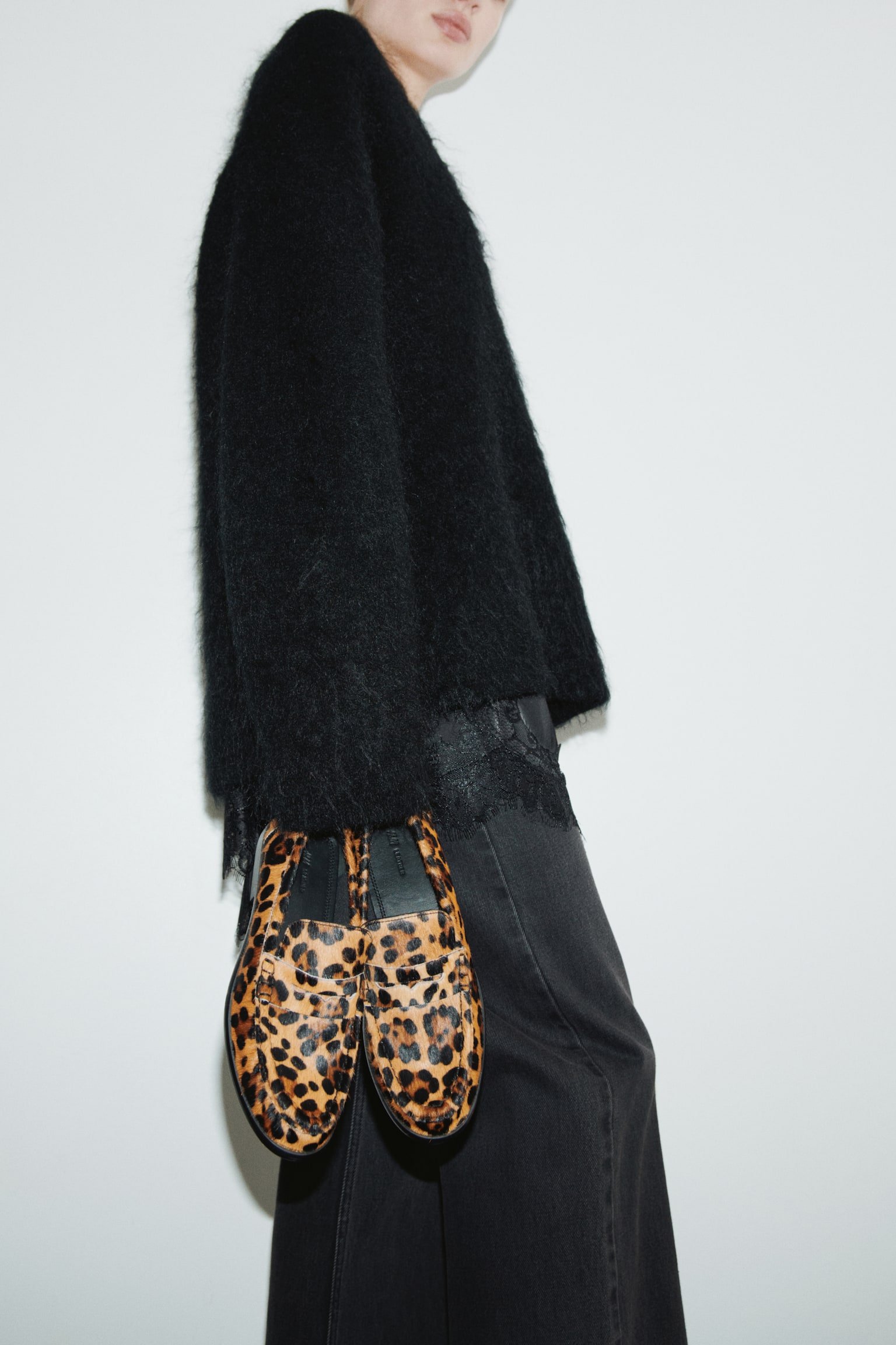 Leather loafers - Beige/Faux leopard/Dark brown/Black - 3