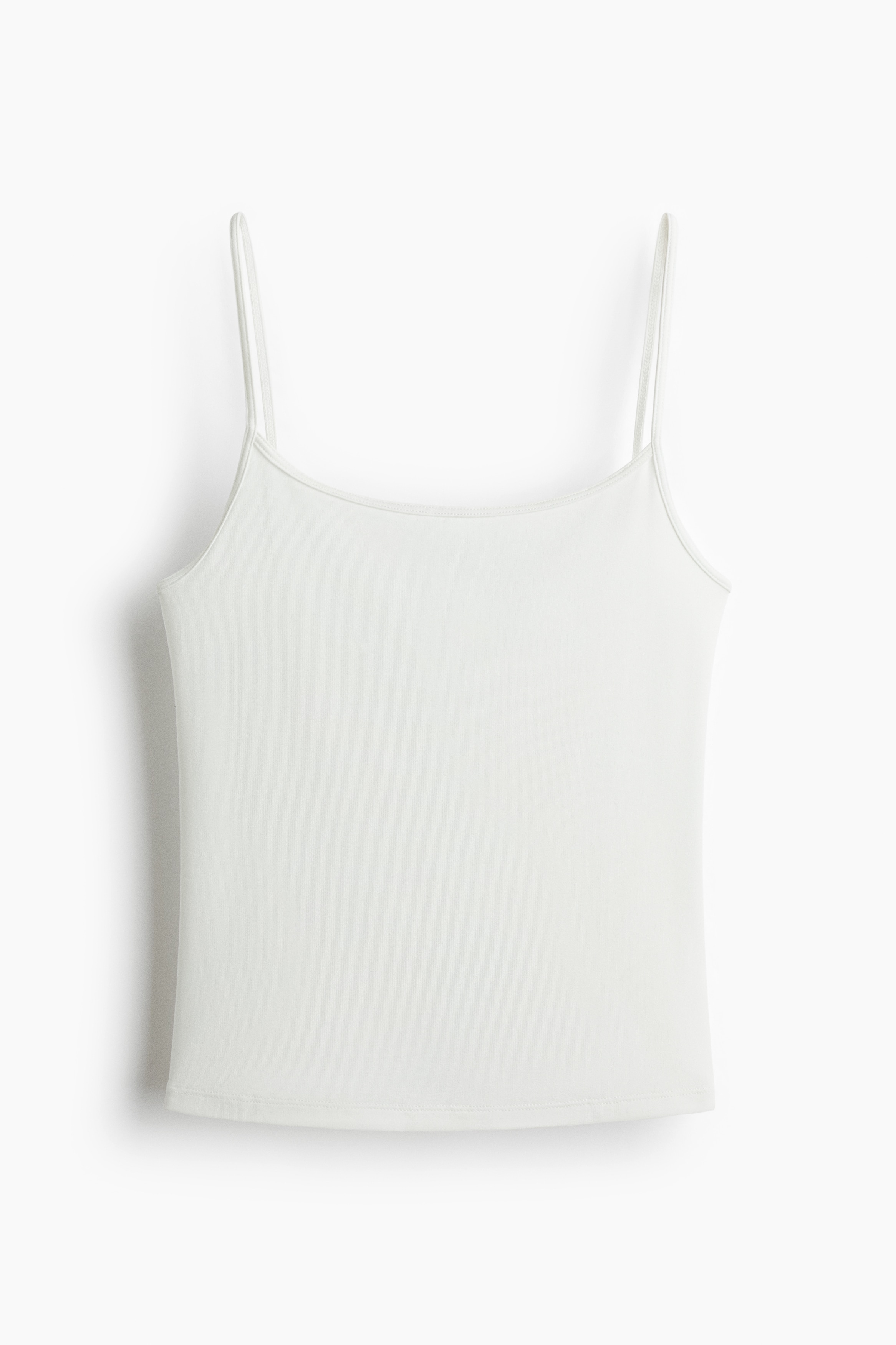 Jersey strappy top - White/Black/Golden olive